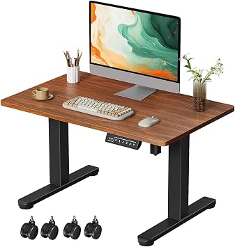 GIBBON MOUNTS Electric Elevating Desk, Low Type, Single Panel, Width 31.5 x Depth 19.7 inches 80 x 50 cm, Height Adjustable, 17.3 - 28.3 inches 44 - 72 cm, Movable, Standing Desk, With Lockable |  70kg