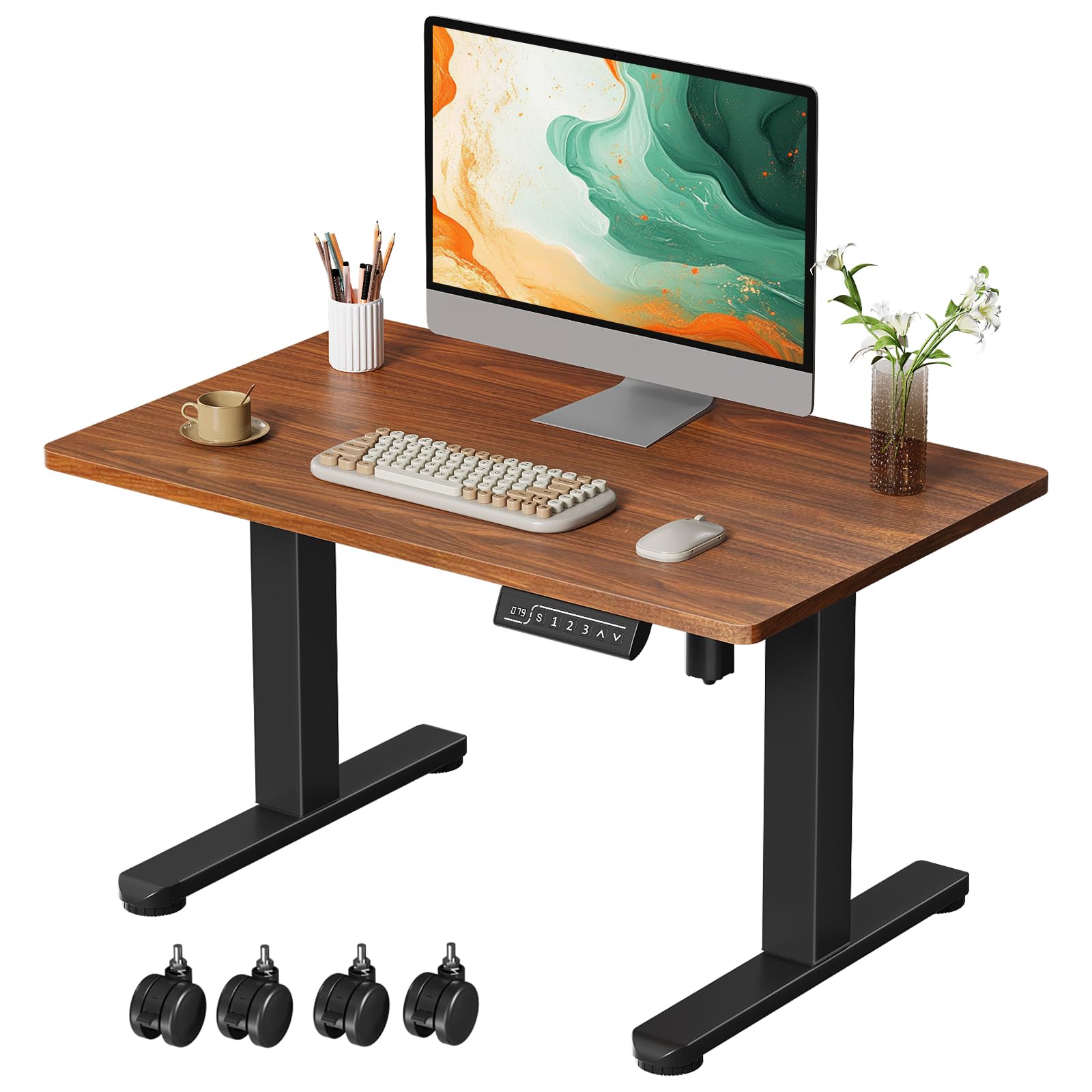 Amazon | GIBBON MOUNTS 電動 昇降デスク ロータイプ 一枚板 幅80cm