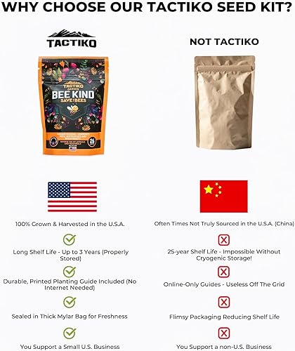 Miniatura 9 de Tactiko Garden - Mezcla de 26 semillas de flores silvestres, más de 120,000 + 4 onzas de semillas de jardín de flores silvestres Save The Bees,