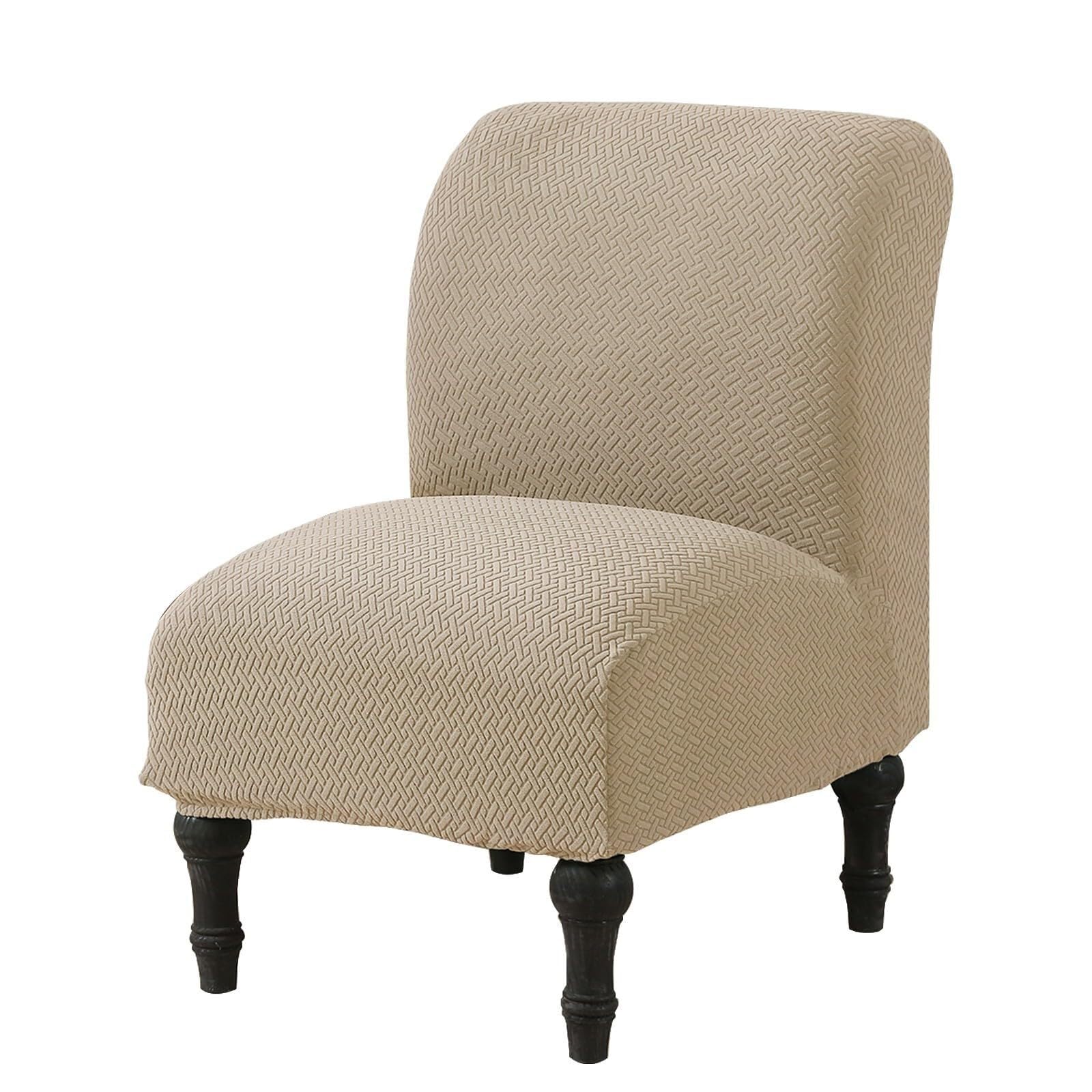 BEIWOSHA Armless Chair Slipcover Stretchy Jacquard Accent Chair Covers Universal Removable Couch Covers for Accent Chairs Living Room Slipper Chair Slipcover