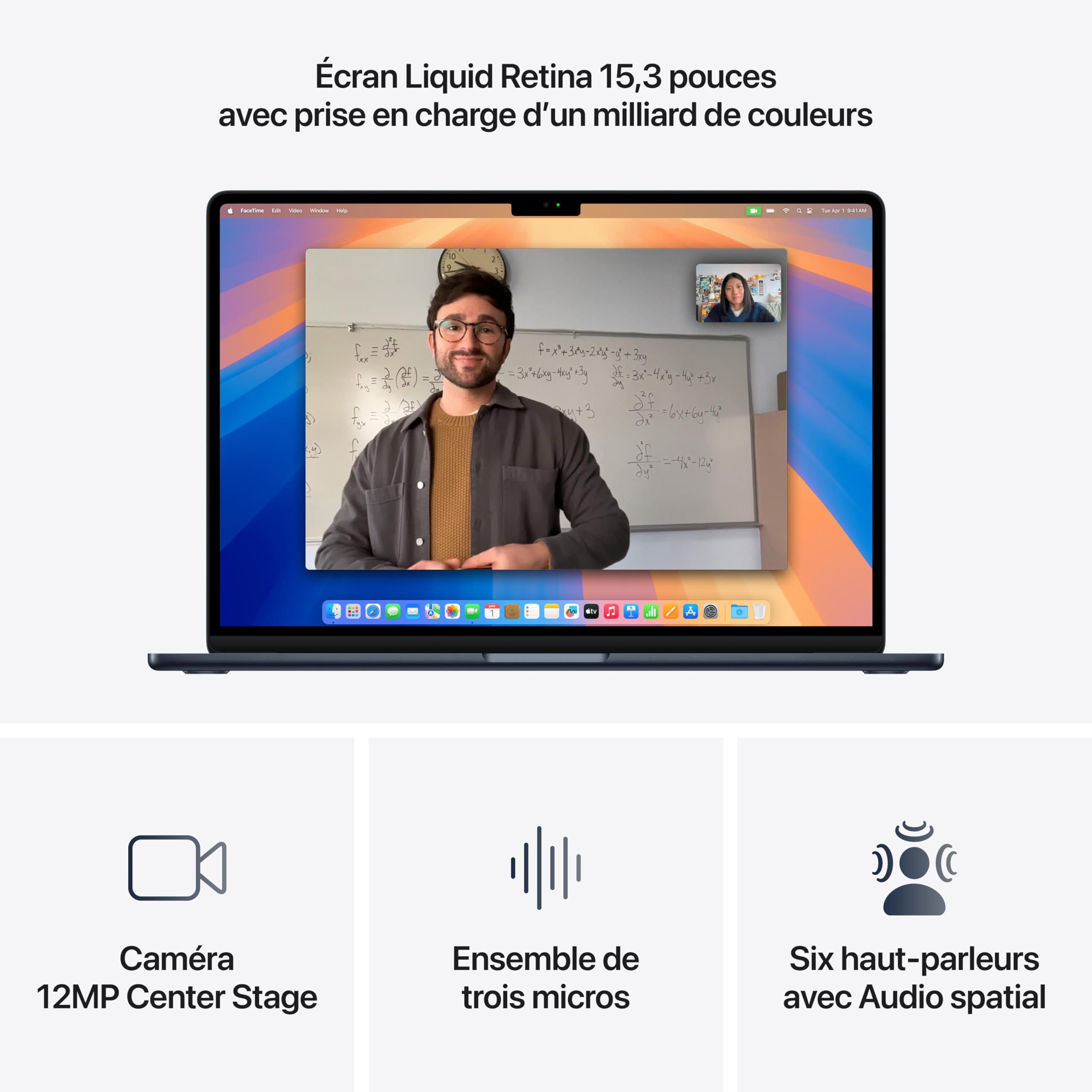 Apple MacBook Air 15 Pouces Ordinateur Portable avec Puce M4 : Conçu pour Apple Intelligence, Écran Liquid Retina de 15,3 Pouces, Mémoire unifiée de 16 Go, Stockage SSD de 512 Go, Touch ID ; Minuit