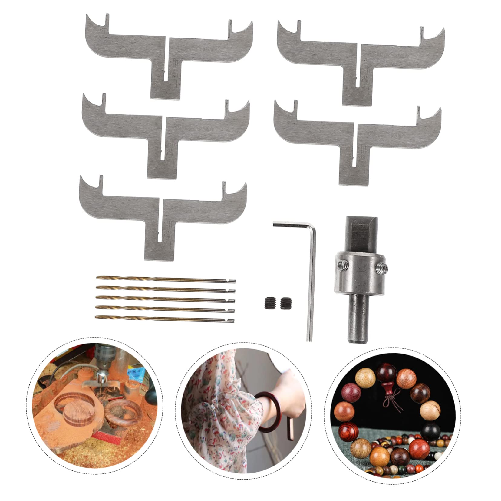 Kit de Herramientas para Fresadora de Madera Fresa de Acero Alto para Cortar Anillos y Fabricar Pulseras de Madera de 1 Set, Adecuado para Manualidades