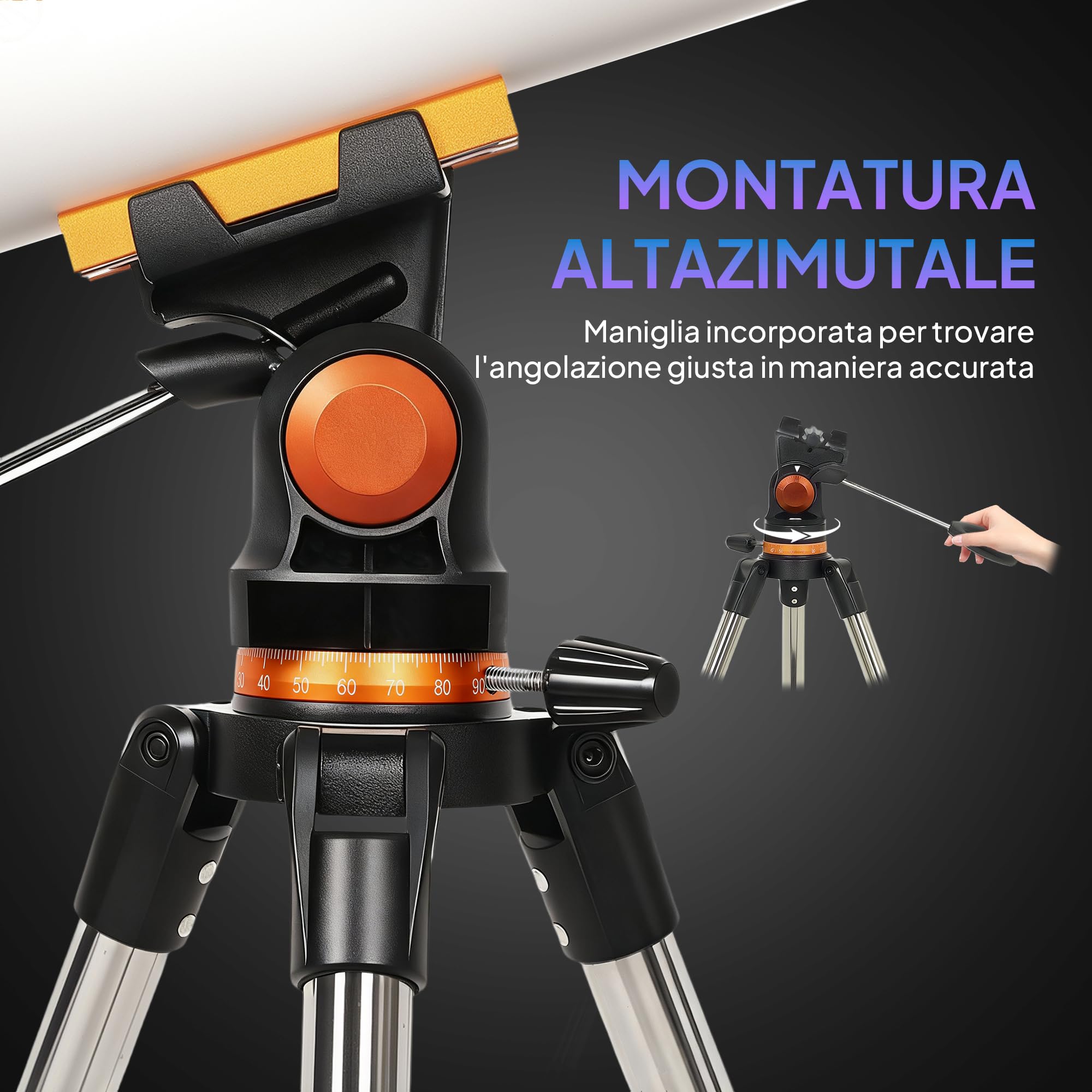 Outsunny Telescopio Astronomico con 80mm Apertura/500mm, 40X/16X Telescopio Rifrattore Portatile con Adattatore Telefono, Borsa da trasporto, Treppiede Regolabile in Altezza per Adulti, Bianco e Nero