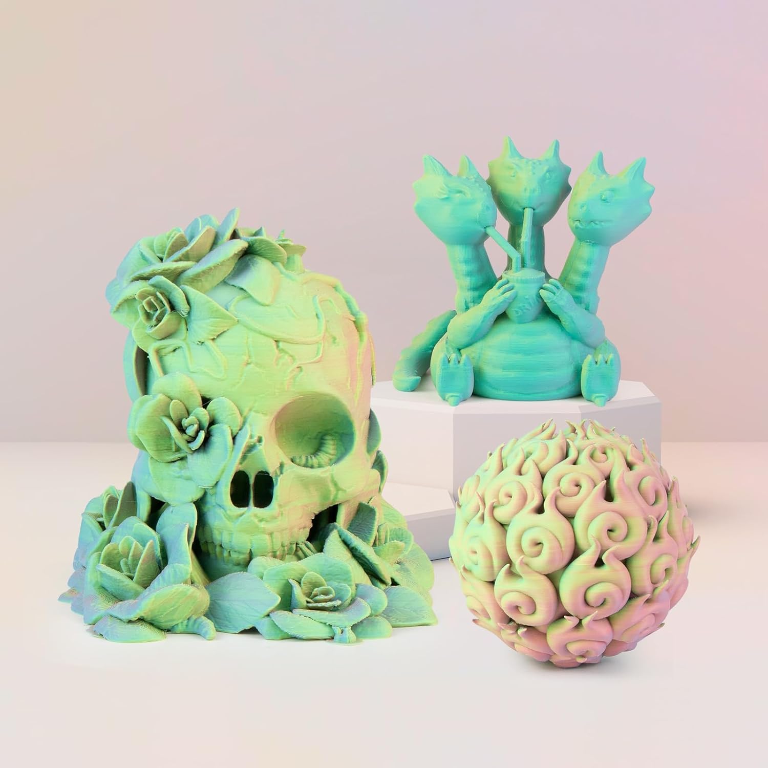 iSANMATE Matte Tri Colors PLA Filament 1.75mm, 3-in-1 Color Rainbow Filament, Coextrusion 3D Filament, Rapid Magic Color Change Filament 1.75mm, Dimensional Accuracy +/- 0.03 mm,Fluorite 1KG/Spool - Image 5