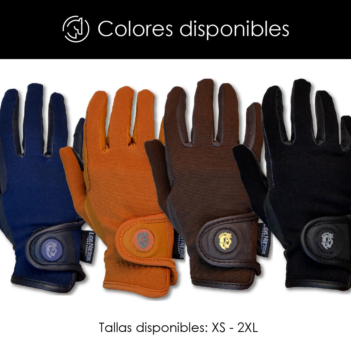 Guantes de equitación Confort Los Nietos Dressage Talla M Azul