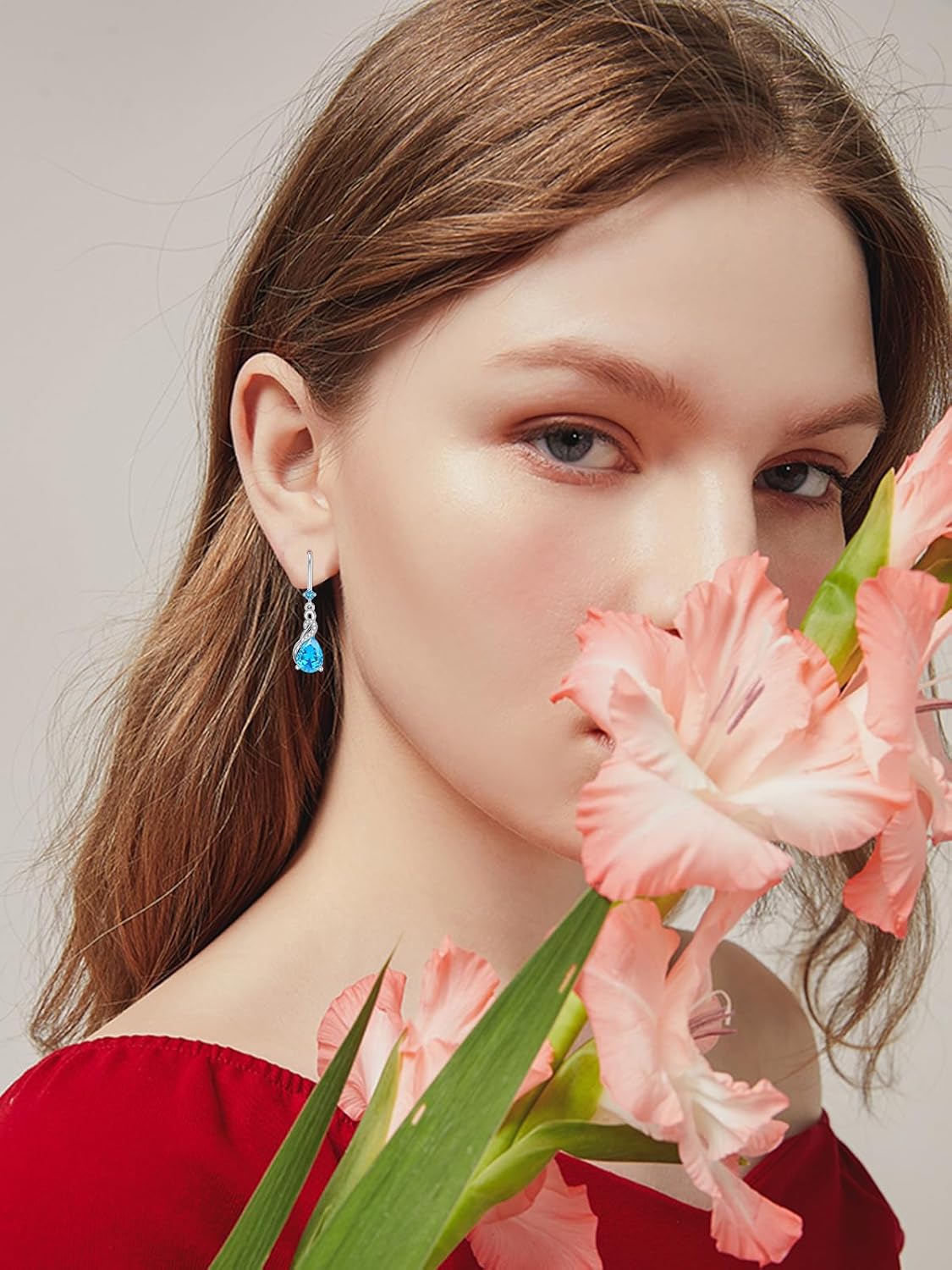 Seiyang Birthstone Dangle Drop Earrings 925 Sterling Silver Teardrop Birthstone Hook Earrings Birthday Jewelry Gifts for Women - Image 2