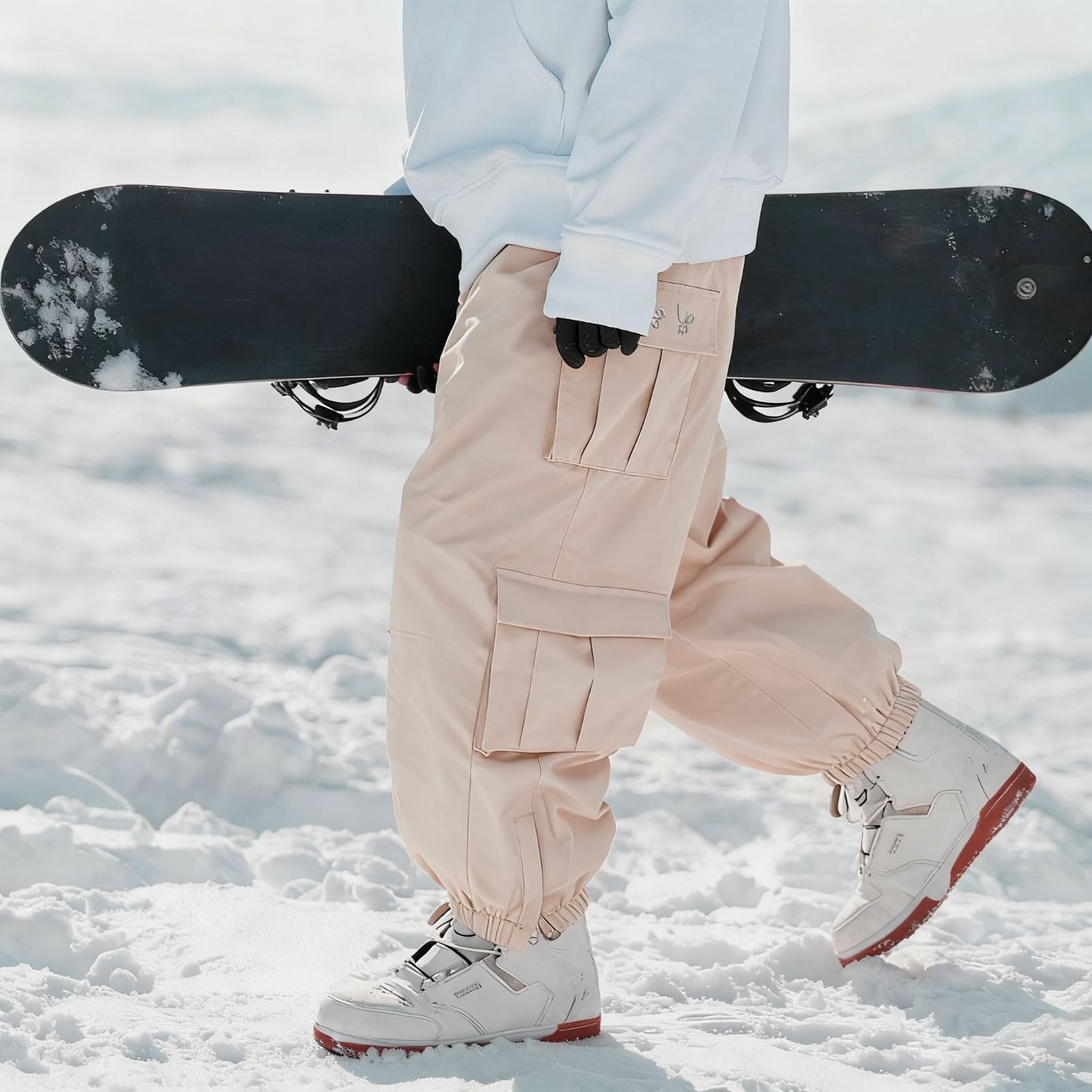 Generisch Pantaloni da sci per uomo e donna, impermeabili, antivento, per snowboard, invernali, imbottiti, in softshell, invernali, termici, da trekking, da neve