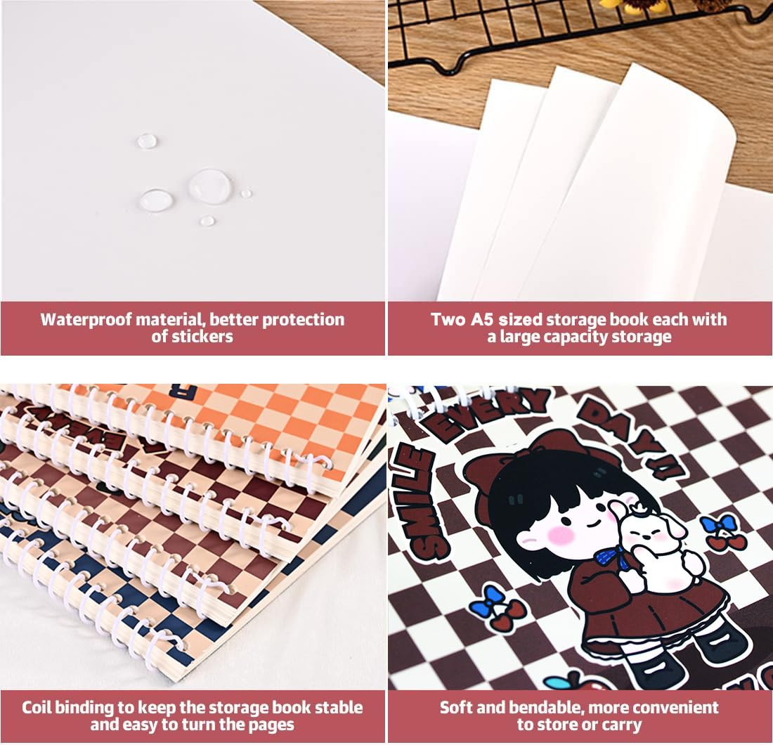 Amazon.co.jp: 2冊セット 剥がしやすい シール帳、BetterJonny A5 ト