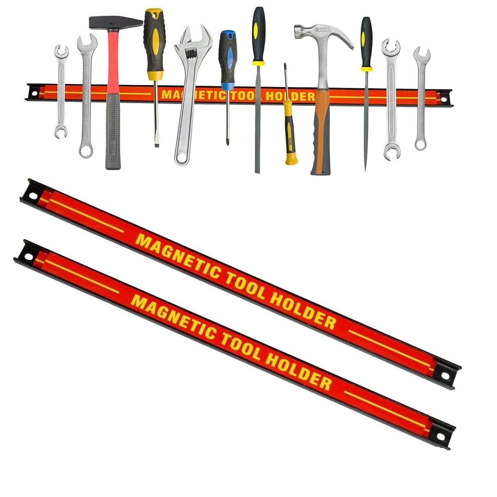 Sellnet - Set di 2 barre magnetiche per attrezzi da 60 cm, supporto magnetico per parete