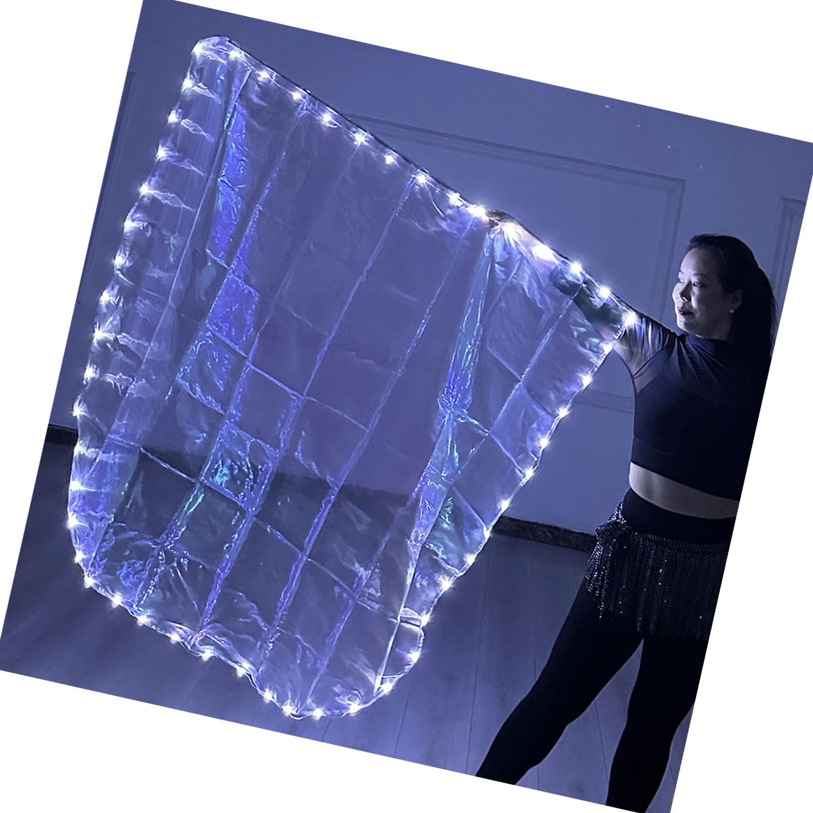 Maxtonser LED Light Worship Dance Flag with Telescopic Poles Semicircular Design Praise Banners for Celebration and Beach Vacation