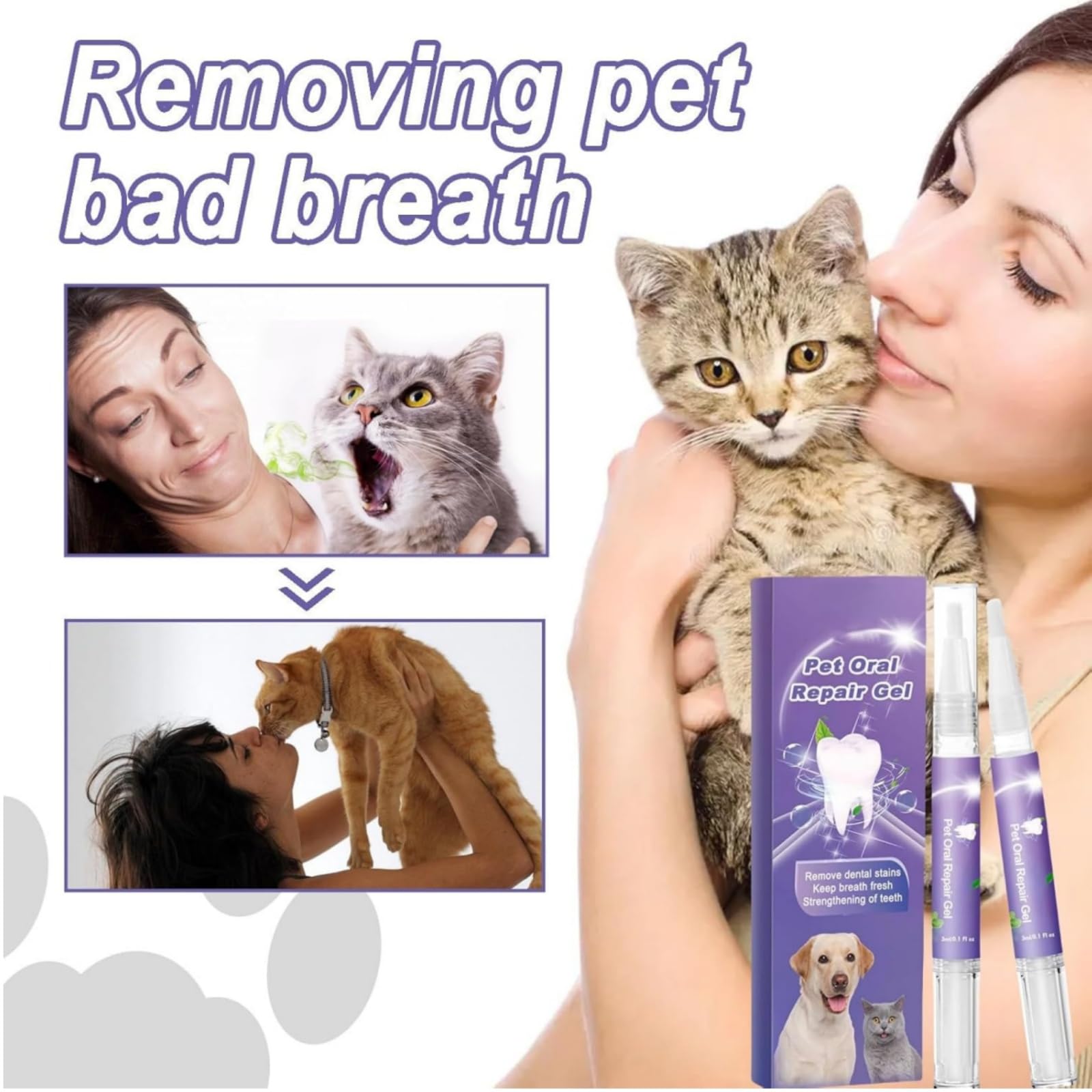 4PCS Pet Toothbrush Pen,Pet Oral Repair Gel Pen,Dog Tooth Cleaner,Dog Teeth Cleaning,Dogs Toothpaste for Tartar Removal,Dogs Teeth & Gums Health - Image 4