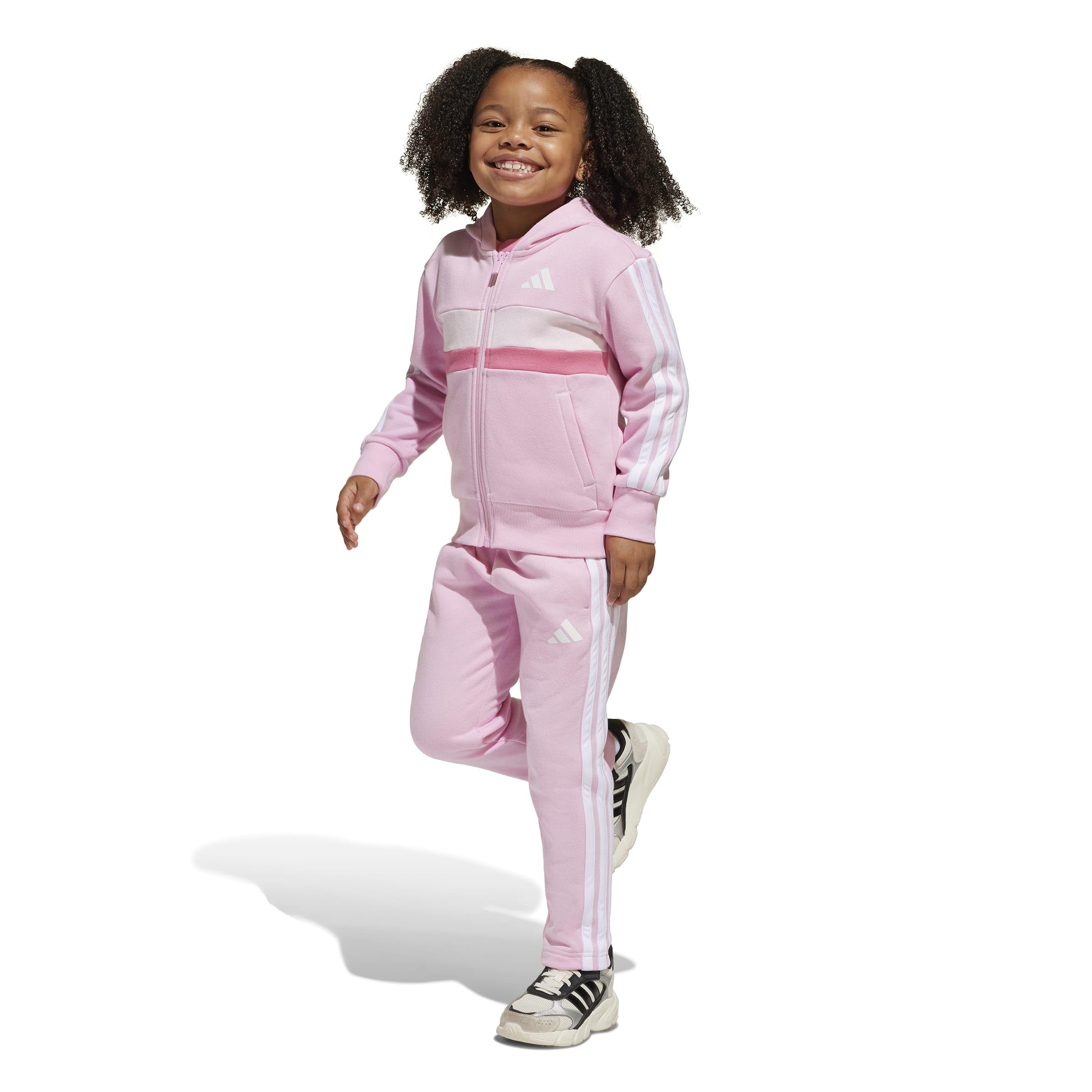 adidas Unisex Kinder SEASONAL ESSENTIALS TIBERIO 3 STRIPES FLEECE TRACKSUIT
