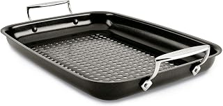 Outdoor Nonstick Roaster Set 15x11 Inch Oven Grill Safe 500F Roaster Pan, Pots and Pans, Cookware Black
