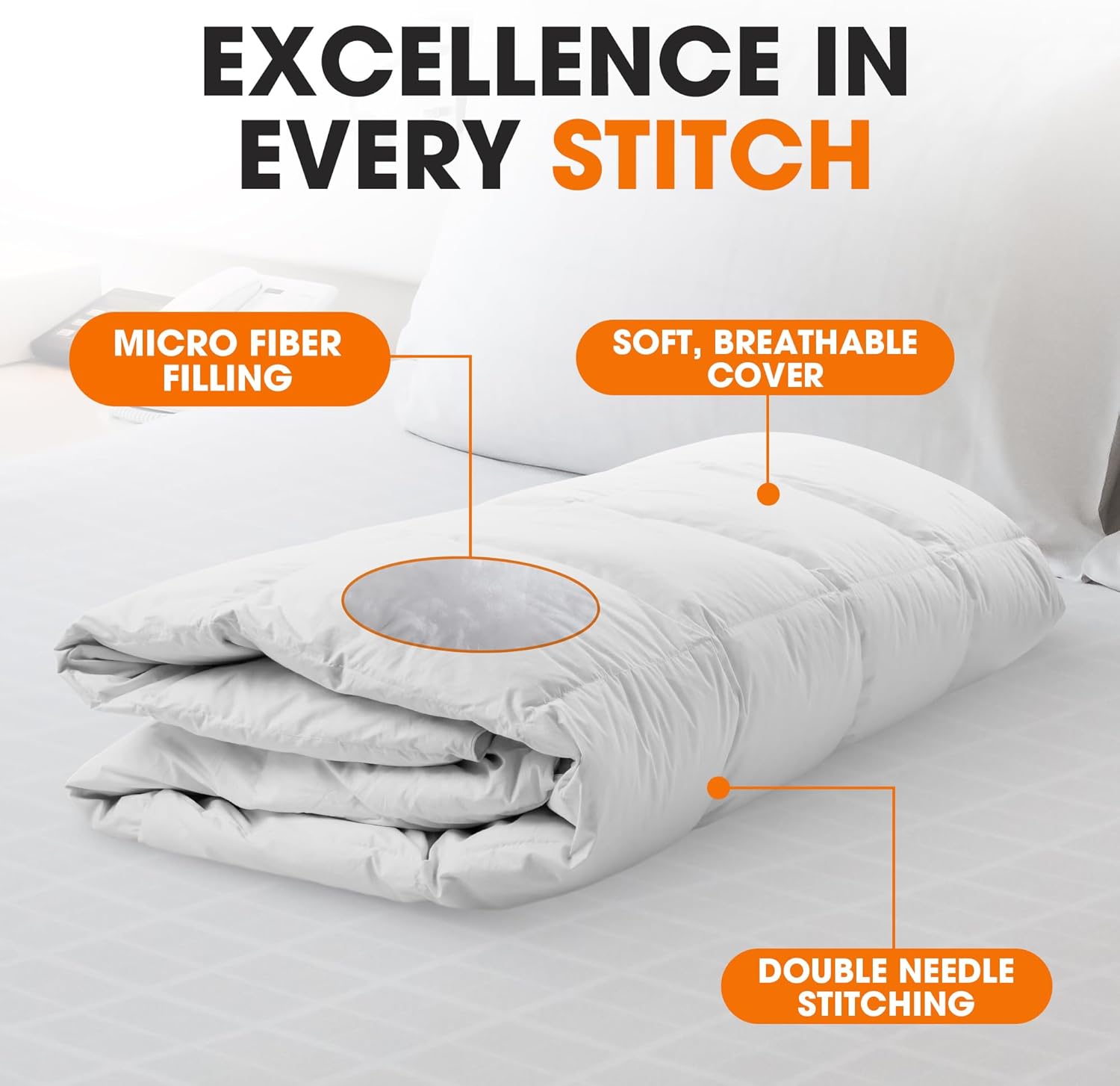 Cheer Collection Down Alternative Comforter - Ultra-Soft & Cozy Twin Size Duvet Insert, Lightweight Down Comforter for All-Season Warmth, Plush Bedding Twin Comforter, White