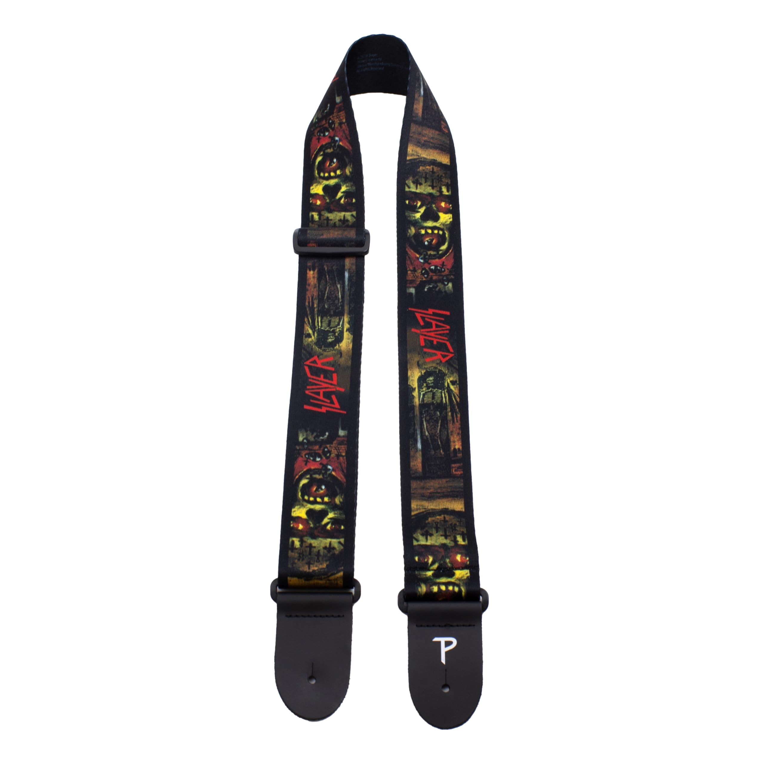 Perri's Leathers Ltd. – Slayer – Seasons in the Abyss – Correa de guitarra de poliéster – Longitud ajustable – Para guitarras eléctricas, acústicas y bajos – Poliéster – Hecho en Canadá