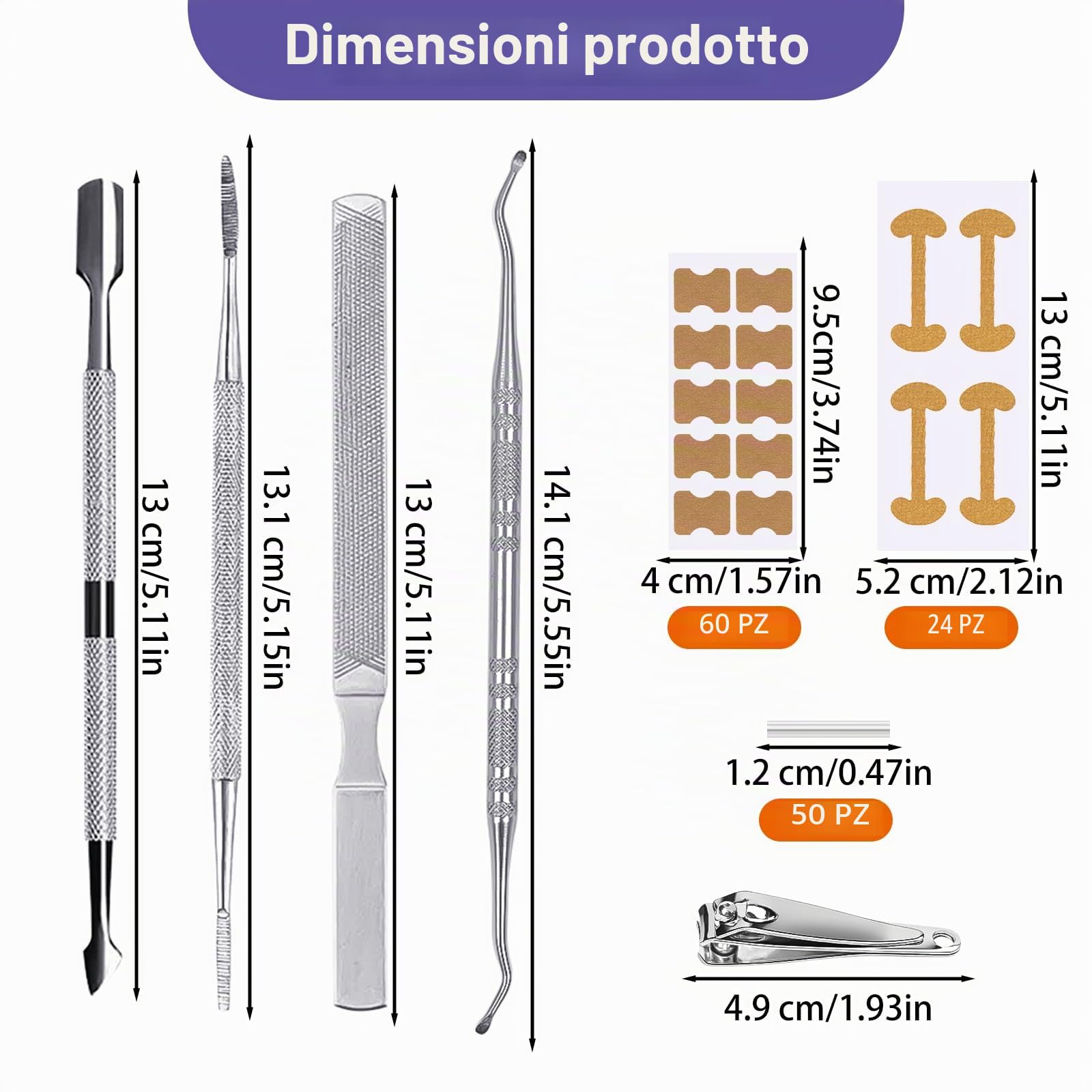 139 Pz Kit Trattamento Per Unghie Incarnite, Traspiranti Cerotti Per Unghie, Cuscinetti Di C Per Unghie Incarnite Piedi, Correzione Dell'Unghia Del Piede Incarnite Strumenti Professionali