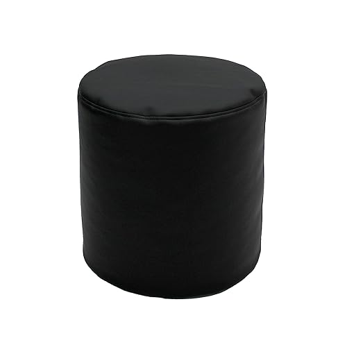 Factory Direct Partners 12804-BK SoftScape Puf redondo de 18 pulgadas, biblioteca, color negro