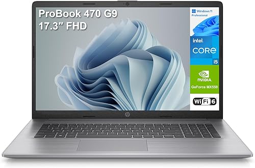 HP ProBook 470 G9 2023 Computadora portátil de negocios FHD de 17.3 pulgadas, Intel 10-Core i5-1235U (Beat i7-1195G7), GeForce MX550, 16GB DDR4, 1TB