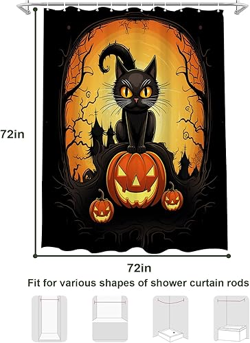 Miniatura 10 de Juego de cortinas de ducha con diseño de calavera de azúcar, para Halloween, Día de los Muertos, cortinas de baño con flores rosas, juego de