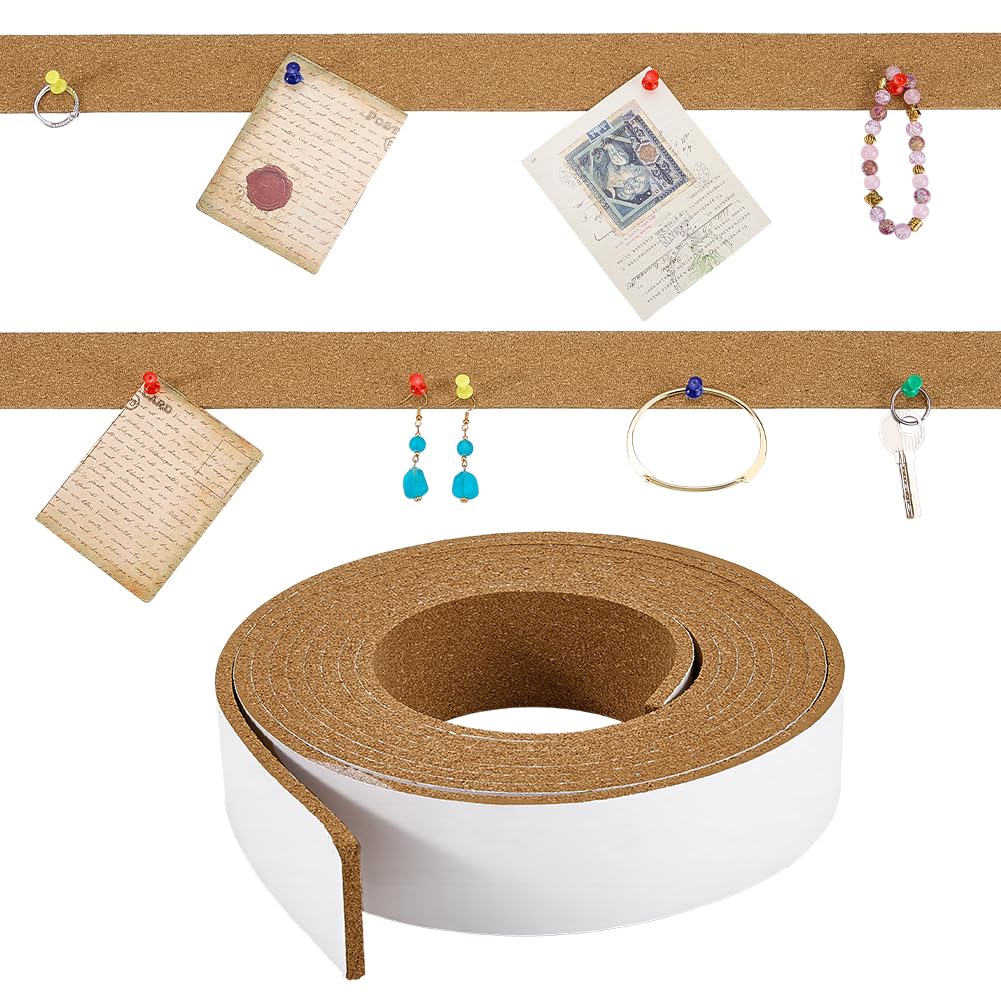 PH PandaHall 4m/ 5.2ft Cork Strips Roll Cork Board Strips for Walls, 4cm Photo Display Cork Strips Push Pin Cork Strip for Walls Bulletin Bar Pin Boards Office School Home Decoration, 5mm Thick