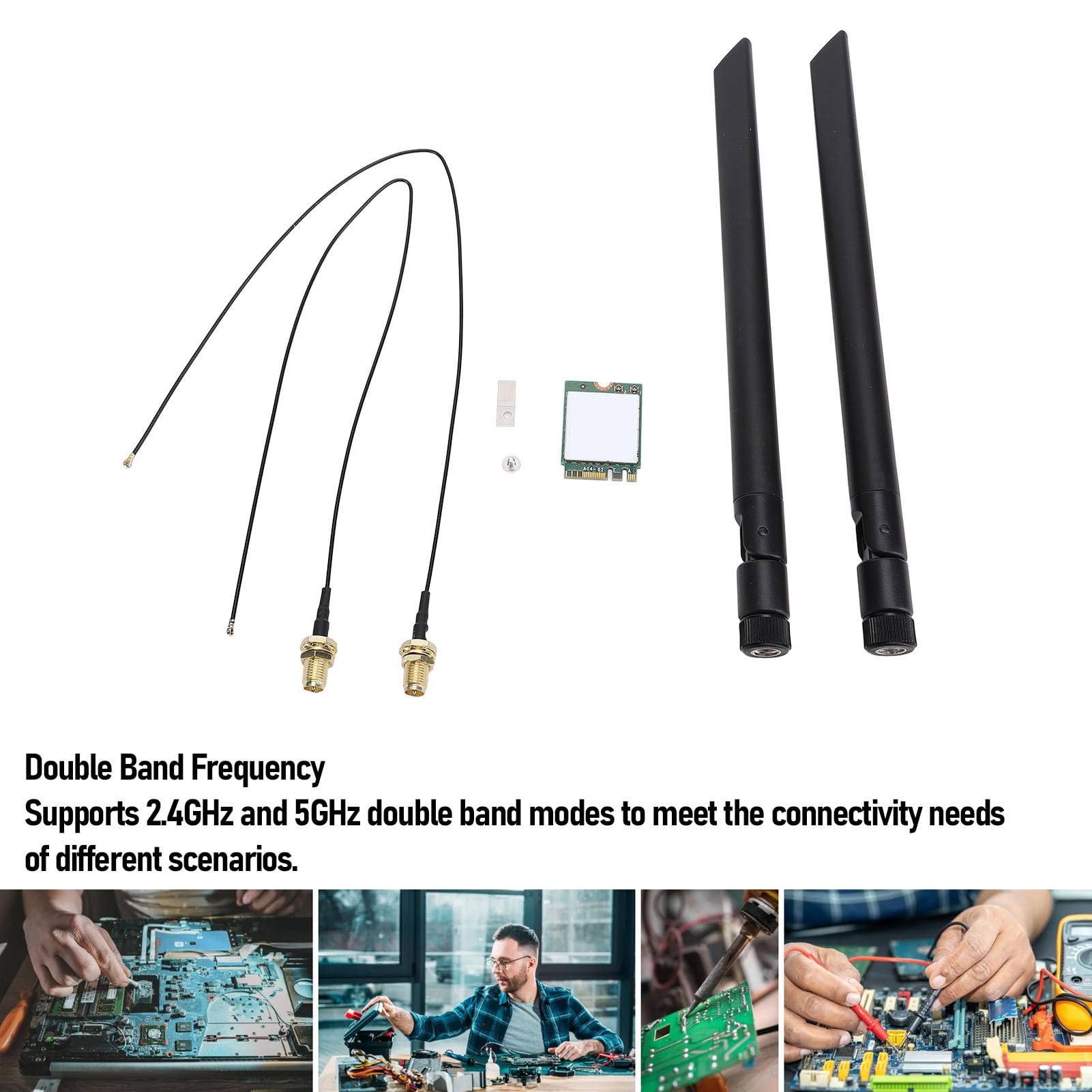 LICAEVEY 8265NGW M.2 WiFi Card for PC - AC 1200Mbps Dual Band (2.4GHz/5GHz) Wireless Network Card with Bluetooth 4.2, Compatible Wins 10/8/7 (External Antennae)