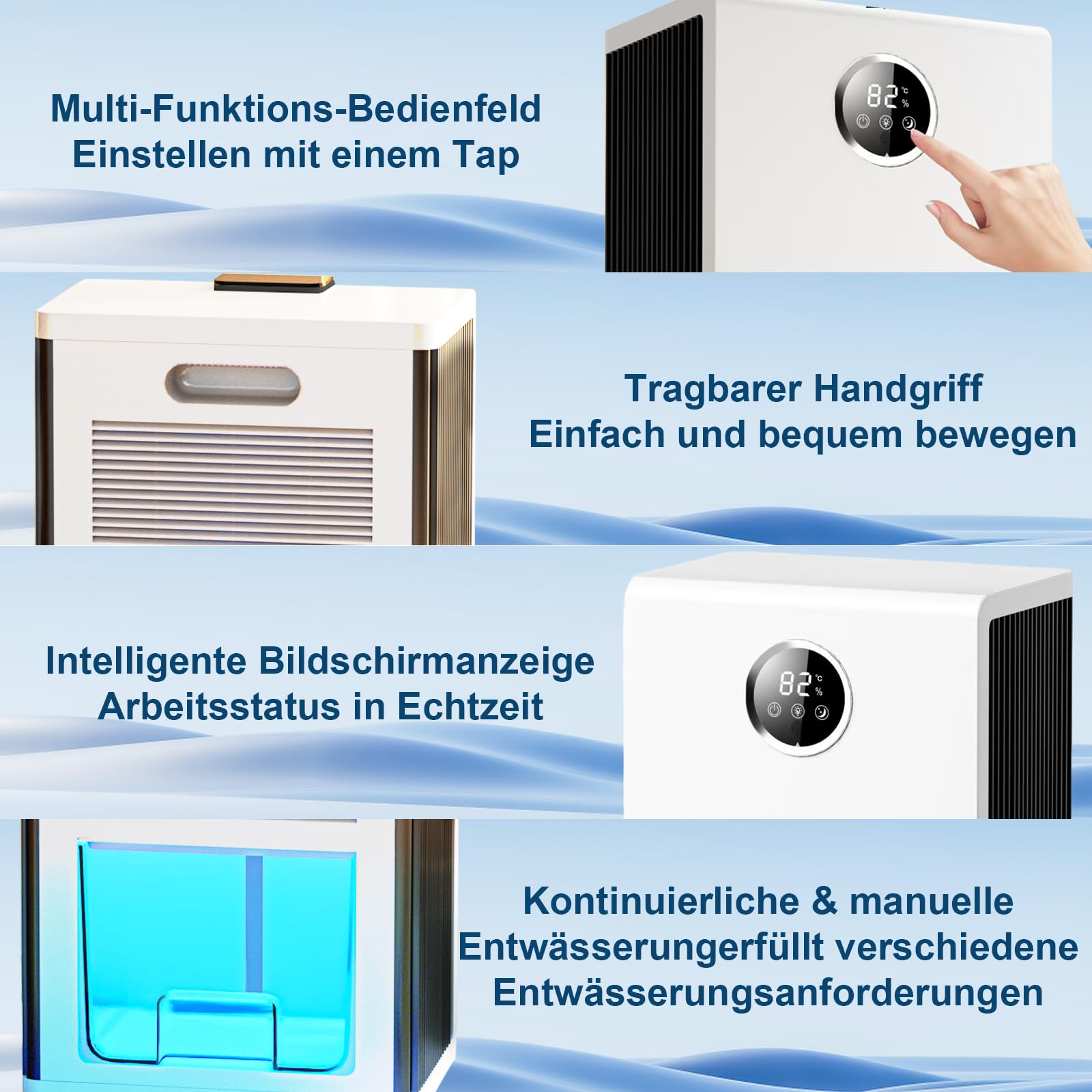 Luftentfeuchter Elektrisch 2800ML Raumentfeuchter Mit