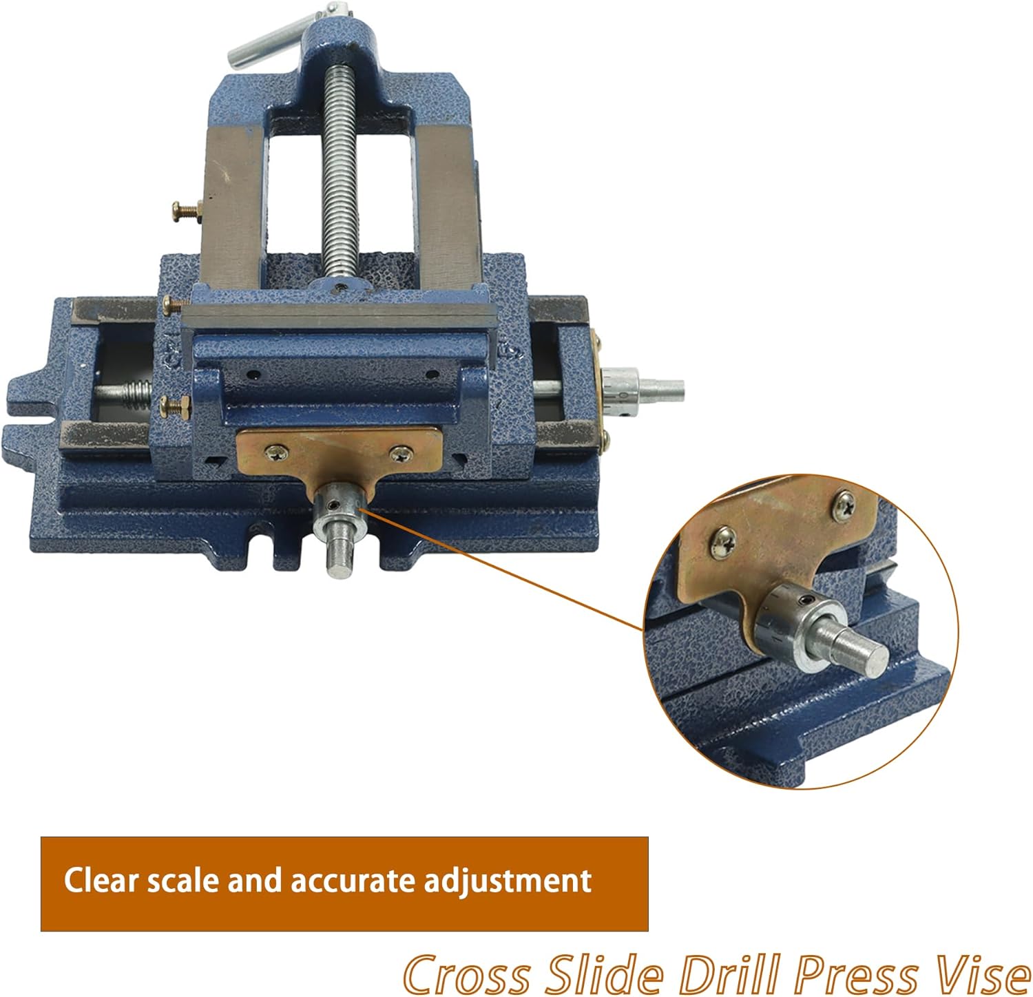 kimllier Cross Slide Drill Press Vise 2 Way X-Y Heavy Duty Clamp Machine Cast Iron Drill Press X-Y Compound Vise - 5 Inch Blue