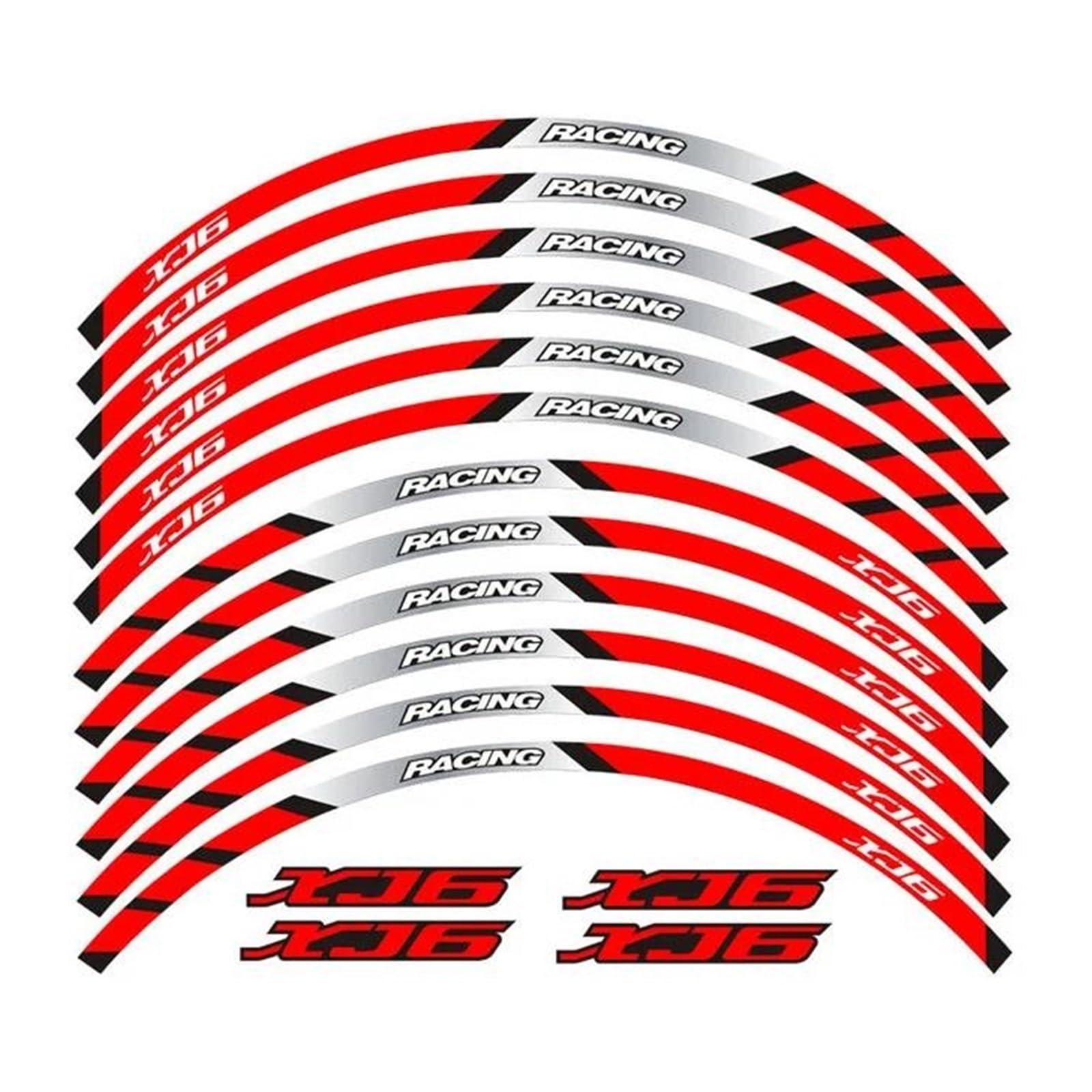 for XJ6 Motorcycle Decal Outer Wheel Rim Stickers Tire Film Border Reflective Decals Tire Decoration Sticker(RED)