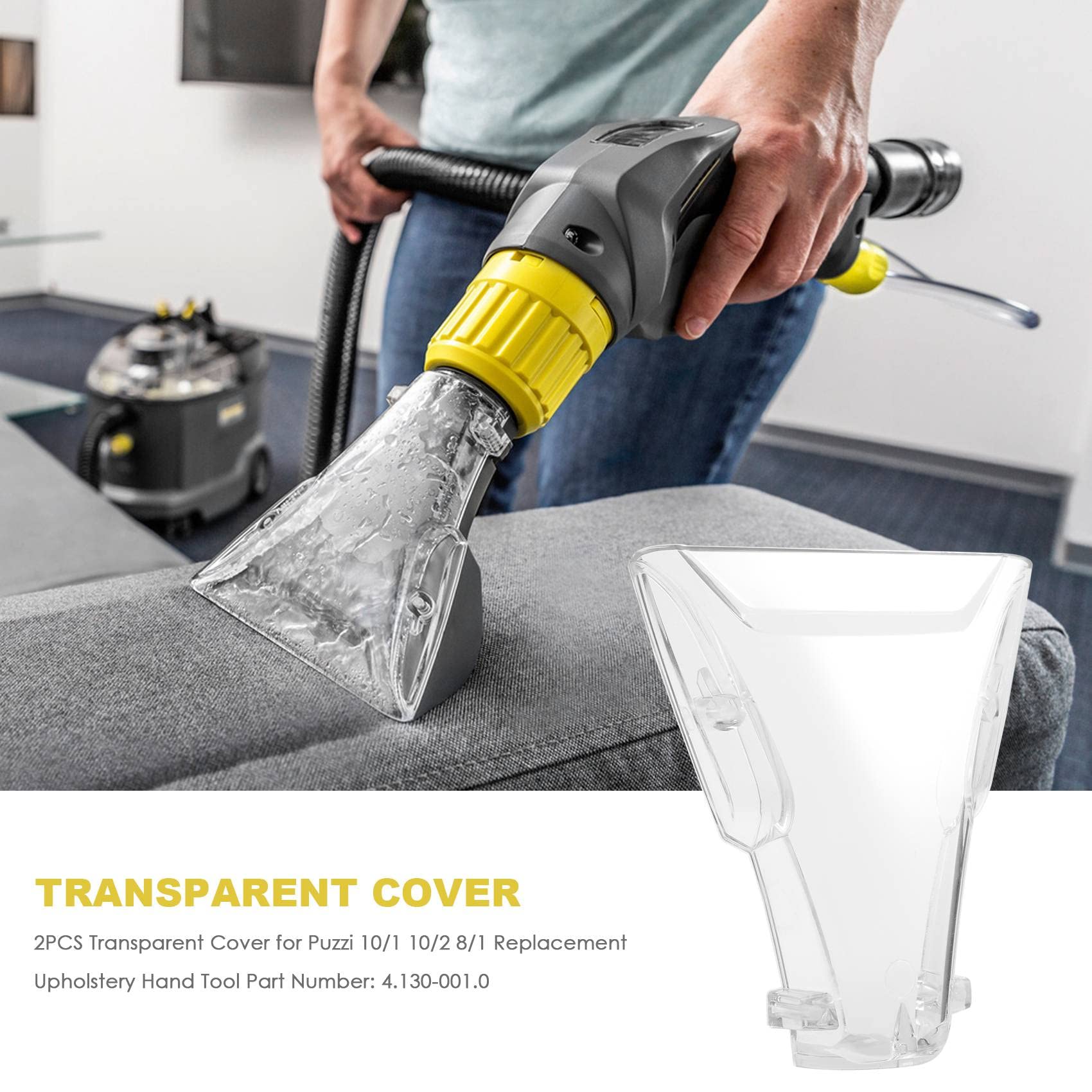 Jkjhbhged 2PCS Transparent Cover for Puzzi 10/1 10/2 8/1 Replacement Upholstery Hand Tool Part Number: 4.130-001.0