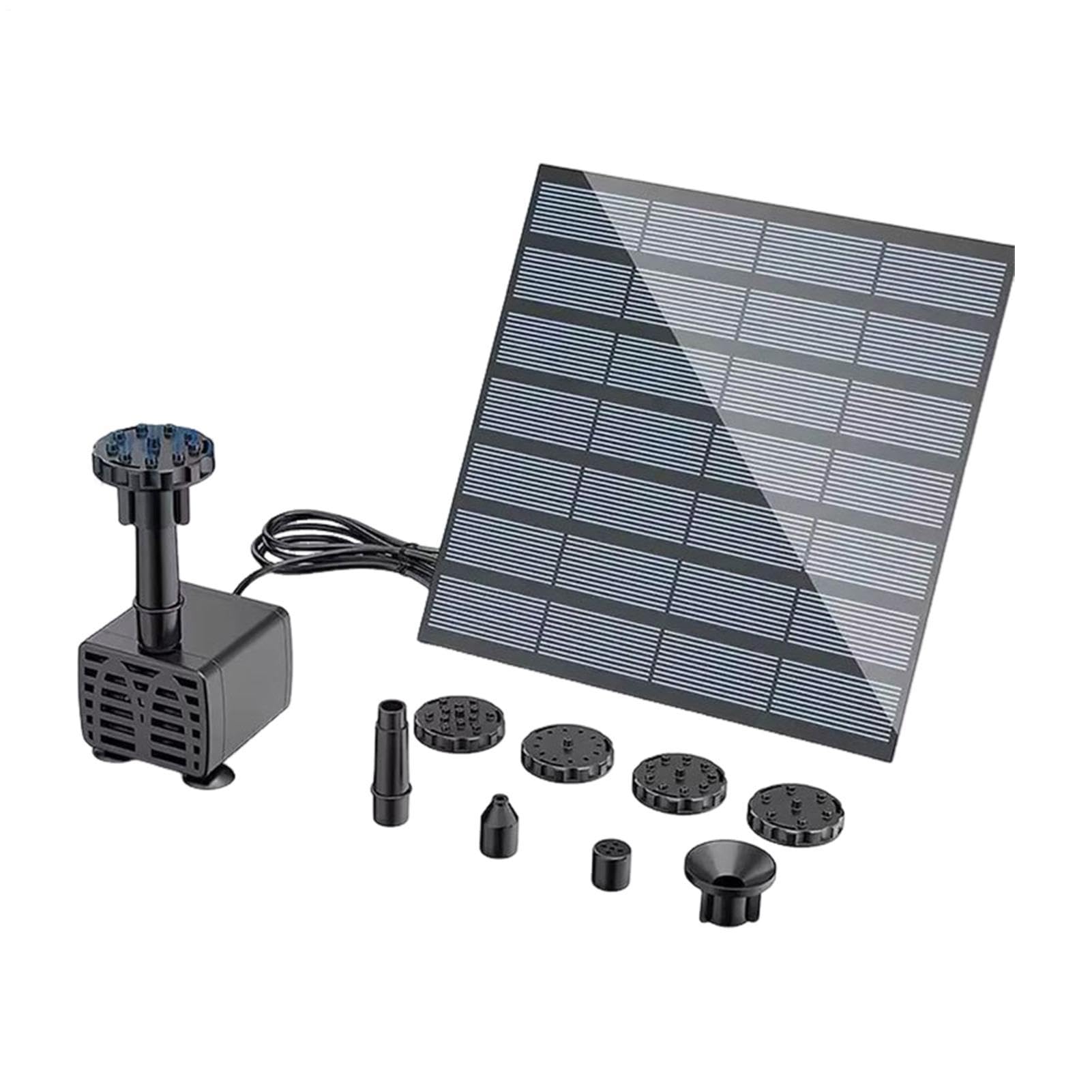 Fuentes solares de baño para pájaros con bomba de agua solar de 1,5 W y boquillas para jardín