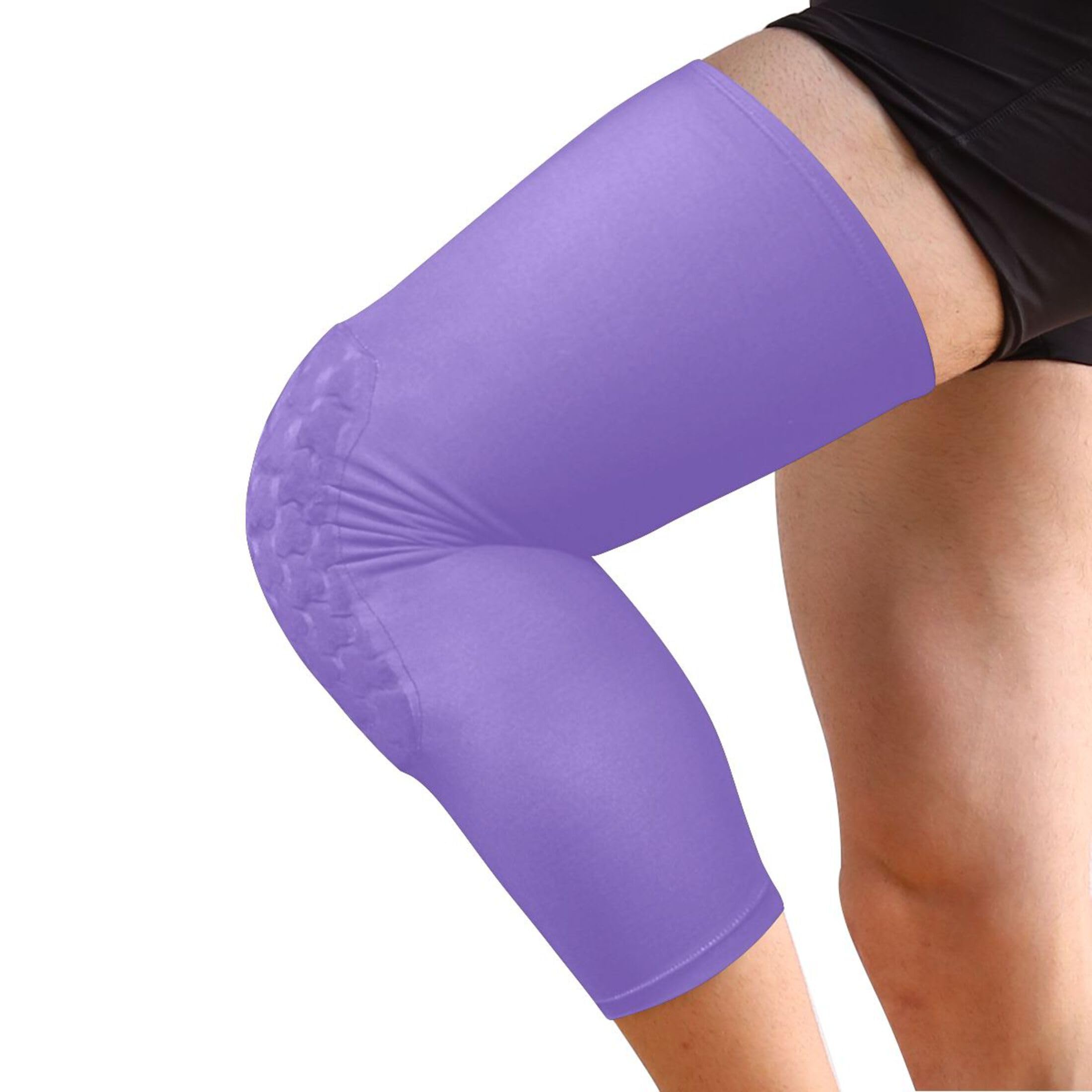 Medium Purple Sports Knee Pads Youth Volleyball Basketball Long Leg Sleeves Braces Compression Wrestling Youth/Kids & Adult Sizes