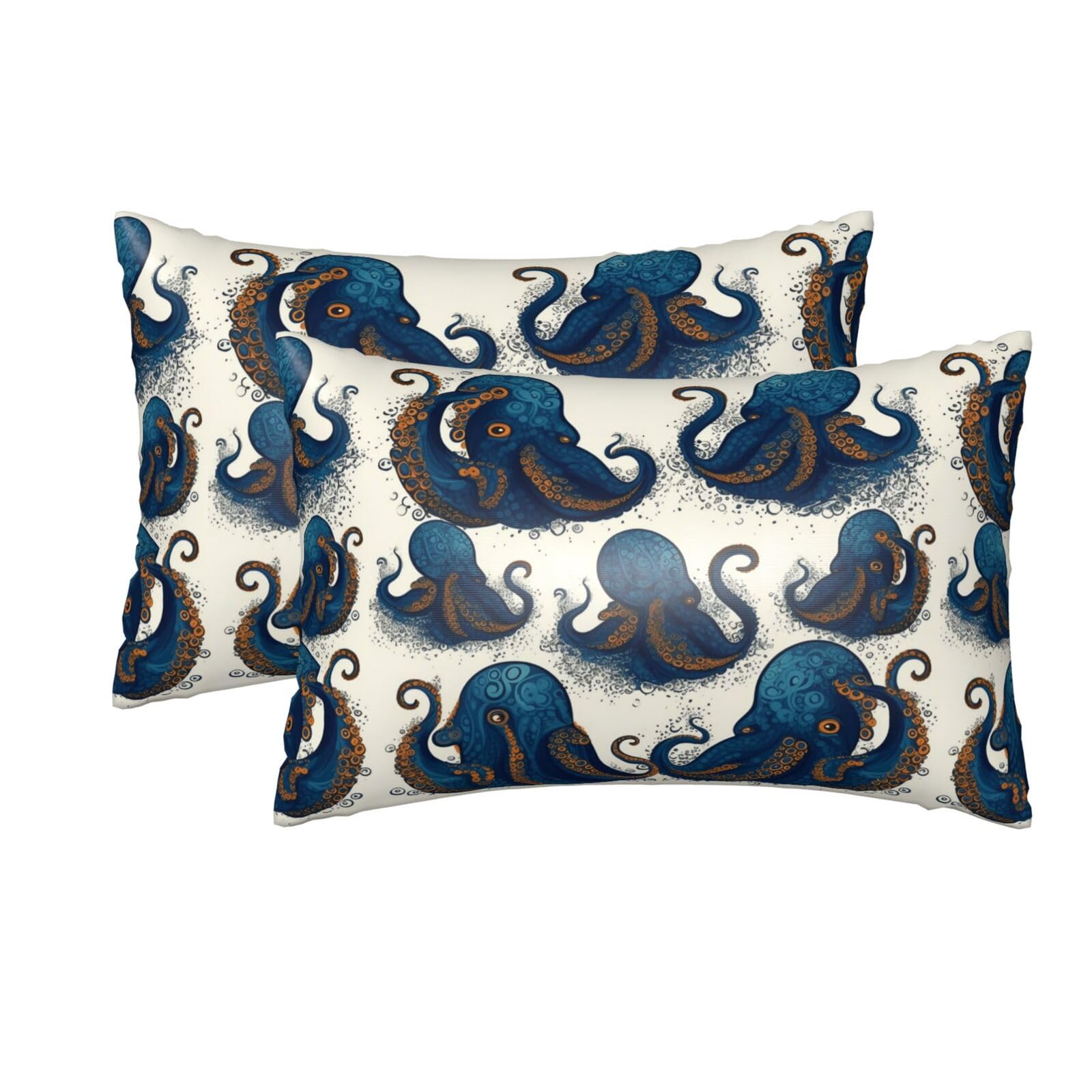 2 Pack Queen Silk Pillow Cases with Hidden Zipper, Luxury Soft Satin Pillow Covers for Hair and Skin, Tentacles Octopus Pillowcases 20"x30" Bed Pillow Protectors Cover for Sleeping Gifts