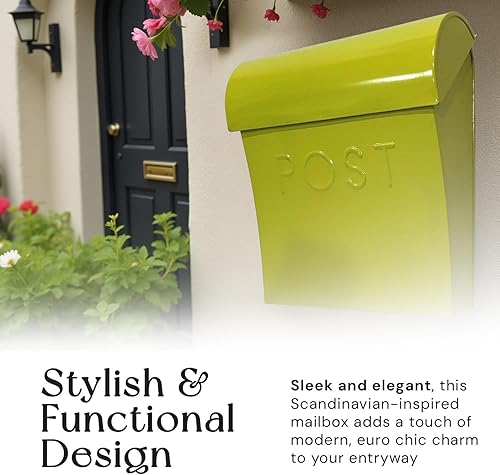 Miniatura 10 de NACH Vicki Buzones negros para montaje en pared exterior, buzón de metal resistente a la intemperie, buzones de metal para montaje en pared