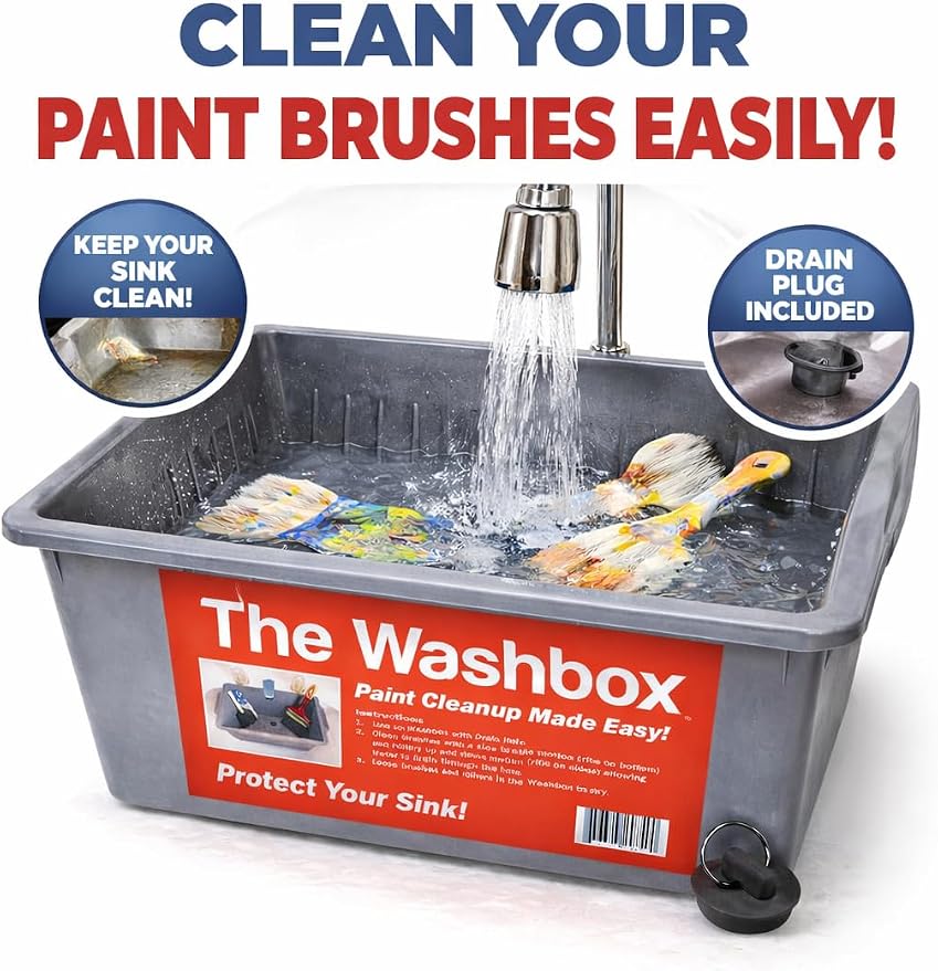 Bandeja para pintura para limpieza de brochas Gran inserto para fregaderos para facilitar la limpieza de pintura miniatura 10