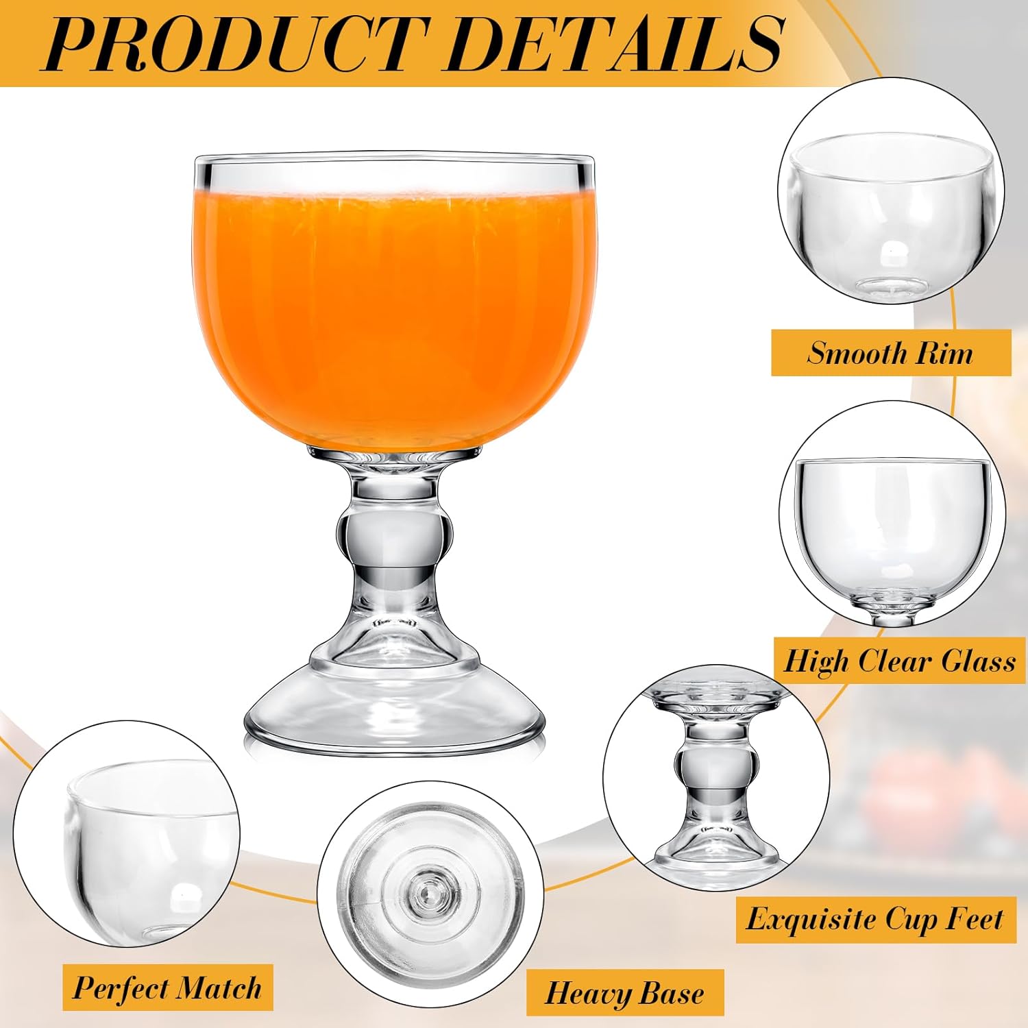 Tanlade 8 Pack 21.5 oz Margarita Schooner Glasses Bulk Extra Large Claw Shaped Shrimp Glasses Big Goblet Style Schooner for Cocktail, Coronaritas, Margaritas - Image 5