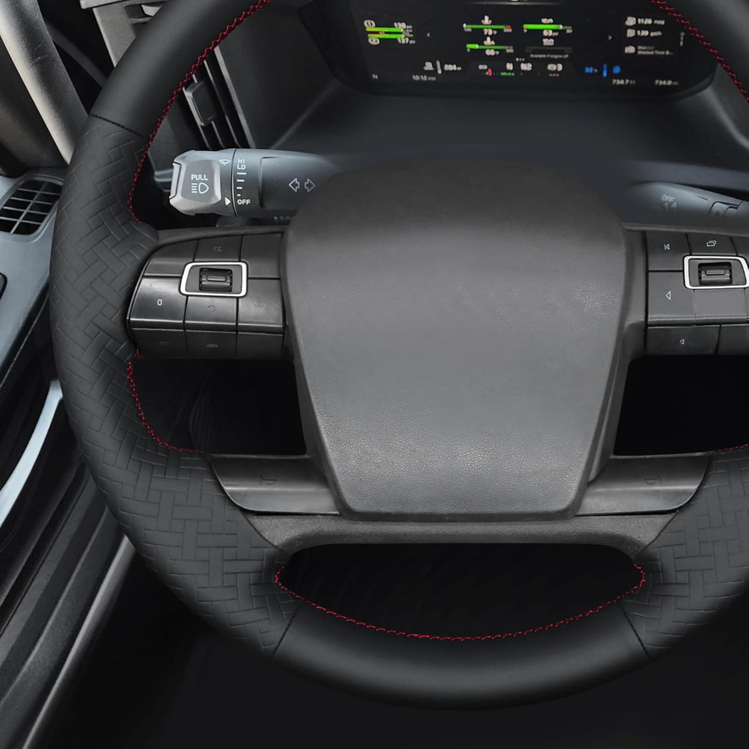 MEWANT Hand Sewn Steering Wheel Cover Wrap for Volvo VNL VNR FM FH 2017-2025 Steering Wheel Accessories for Volvo FM