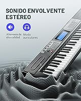 Vista 4 de Donner Teclado de Piano de 61 Teclas, Kit de Teclado de Piano Eléctrico con 249 Voces, 249 Ritmos - Incluye Soporte para Piano, Taburete, Micrófono
