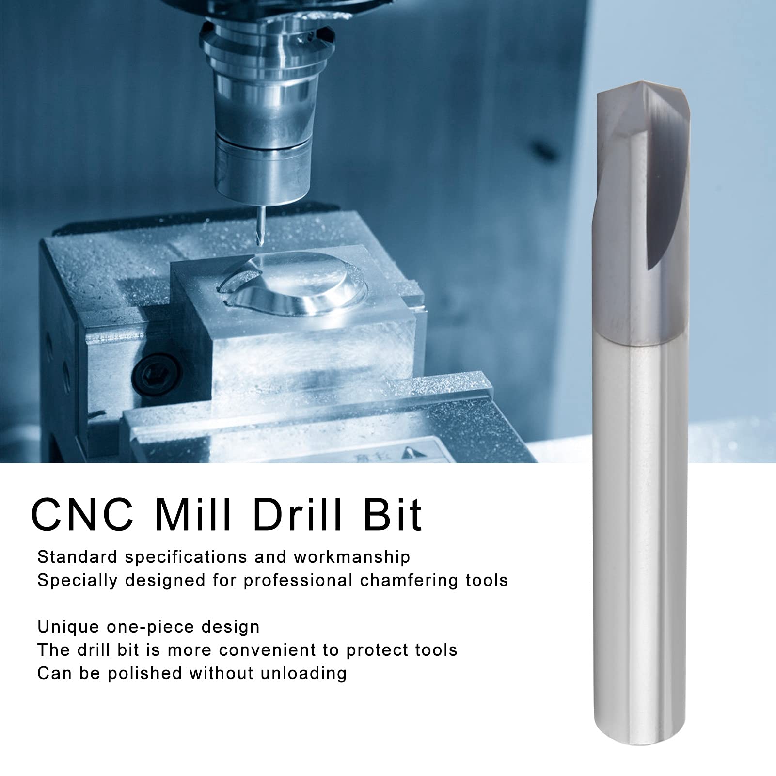 Fraise à Chanfrein à 3 Cannelures, Outil de Fraise à Chanfreiner CNC à 120 ° Fraise à Chanfreiner en Acier au Tungstène pour la Gravure(D6*120°50L)