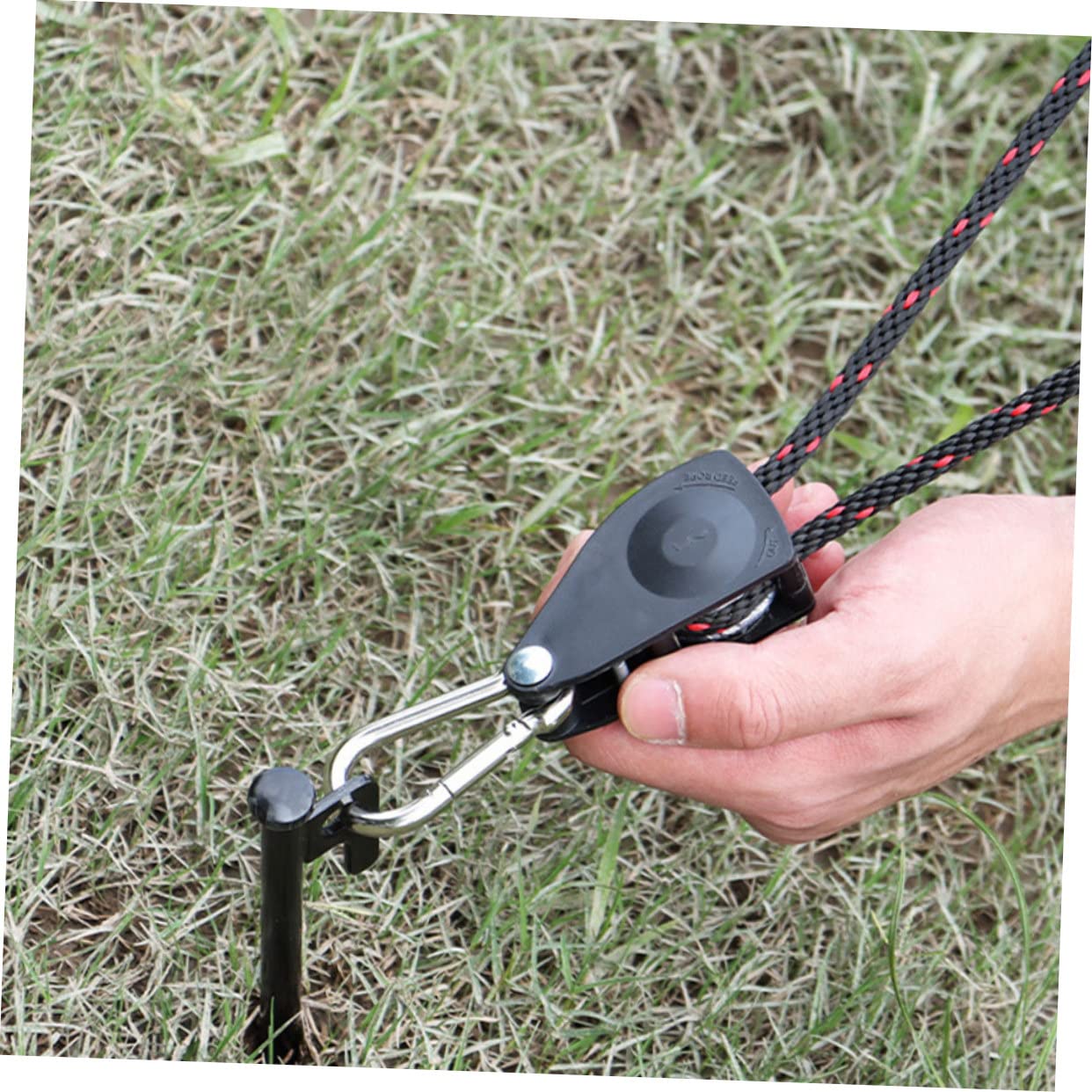 balacoo Camping Pulley Regulator Tent Rope Regulator Metal Pulley Hook for Efficient Vibration Reducti