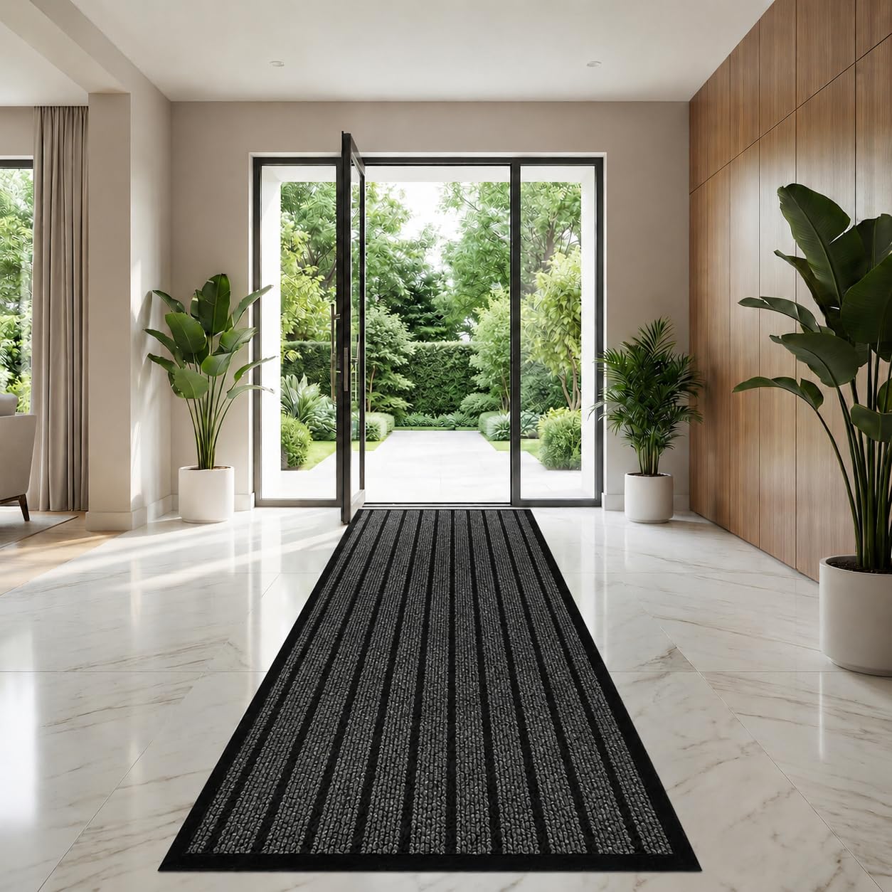 Moonlight Bedding Runner Rug Non Slip Black 80x300 cm rugs living room indoor & outdoor carpet– Dirt Trapper and Washable runner rugs for hallway. — image 1