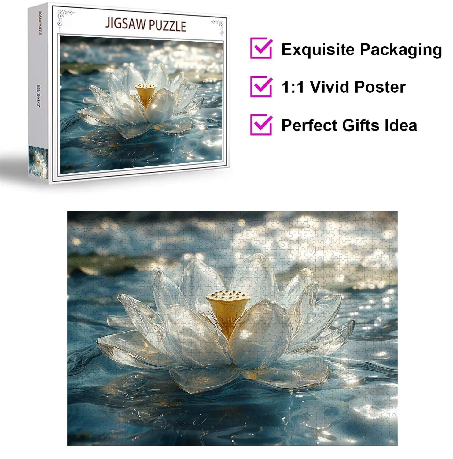 Puzzle 4000 Pezzi astratto Puzzle Classici per Gioco Familiare, n-47 | Impossibile Puzzles, Intrattenimento Creativo, Rilassamento e Intelligence, Regalo per Amore e Amico, Decorazioni Casa, Lotus