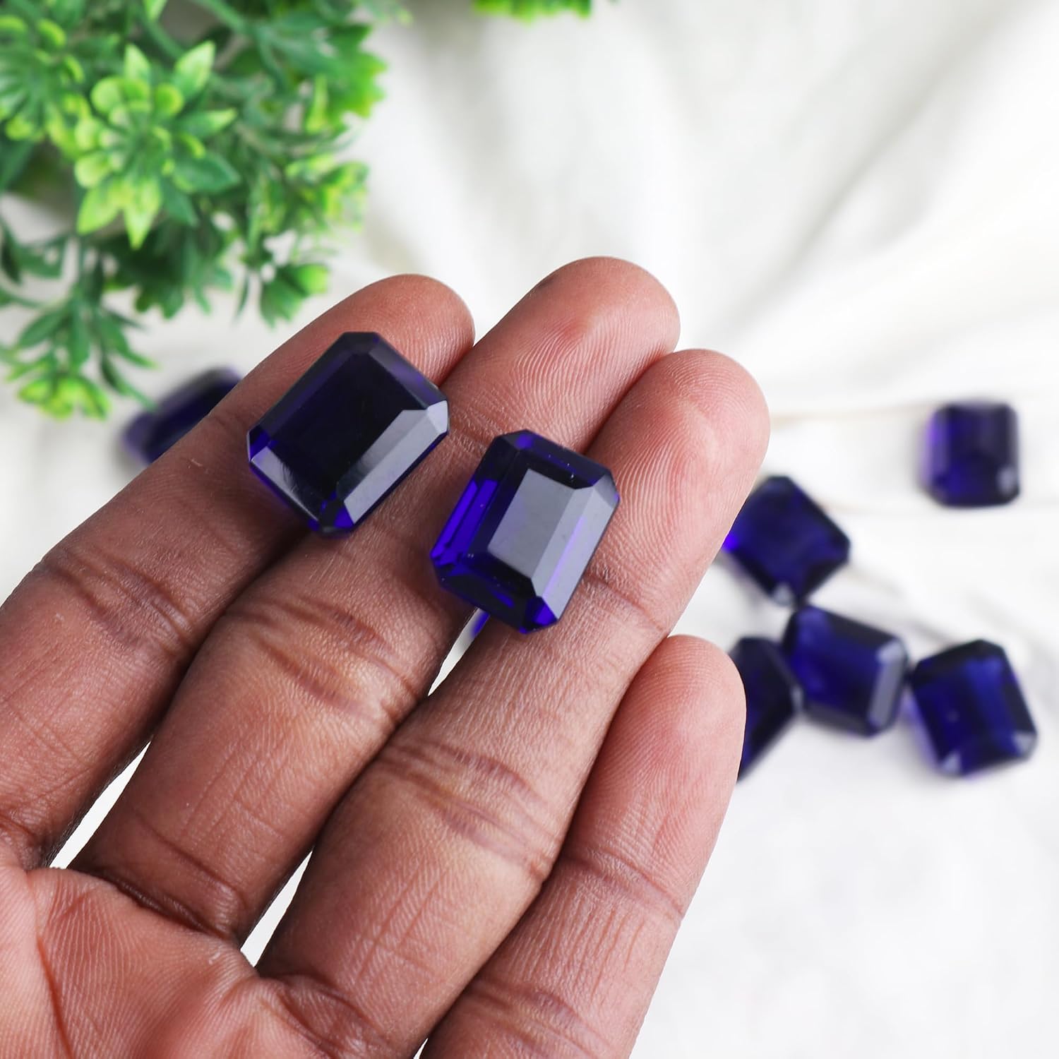 GEMHUB Loose Gemstones Approx 150.00 Carat Purple Amethyst, Emerald Shape Lot of 10 Pcs Ring Size Stones For Jewelry Making For Women And Mens Crystal Necklace