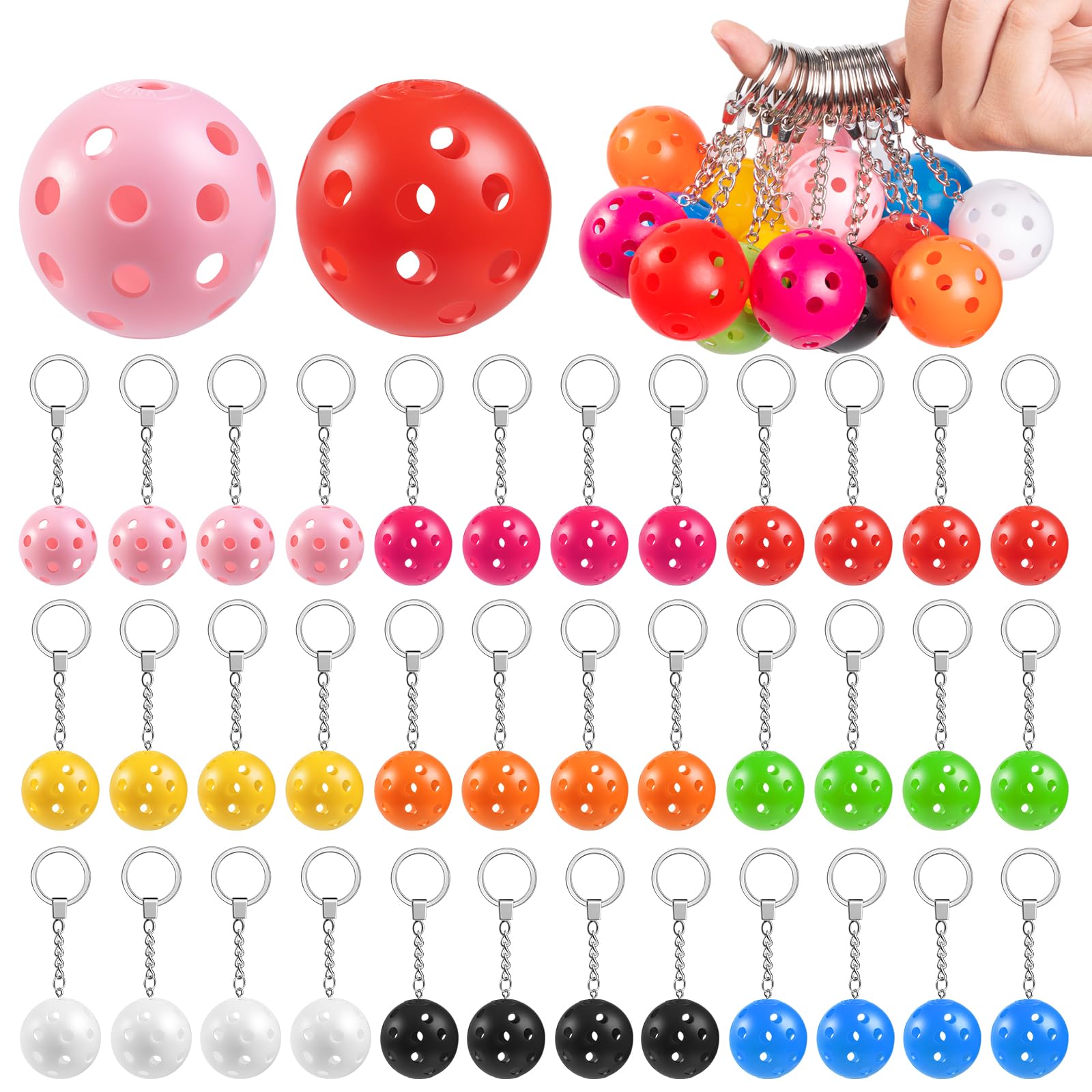 ZHWKMYP Pickleball Keychain, 18/36/54/72/90Pcs Pickleball Keychains Bulk for Women