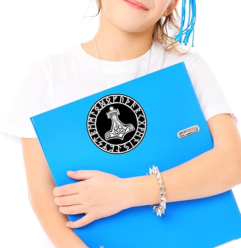 Miniatura 2 de Thors Hammer Mjolnir Black Sticker Decal Notebook Car Laptop 55x55 Color