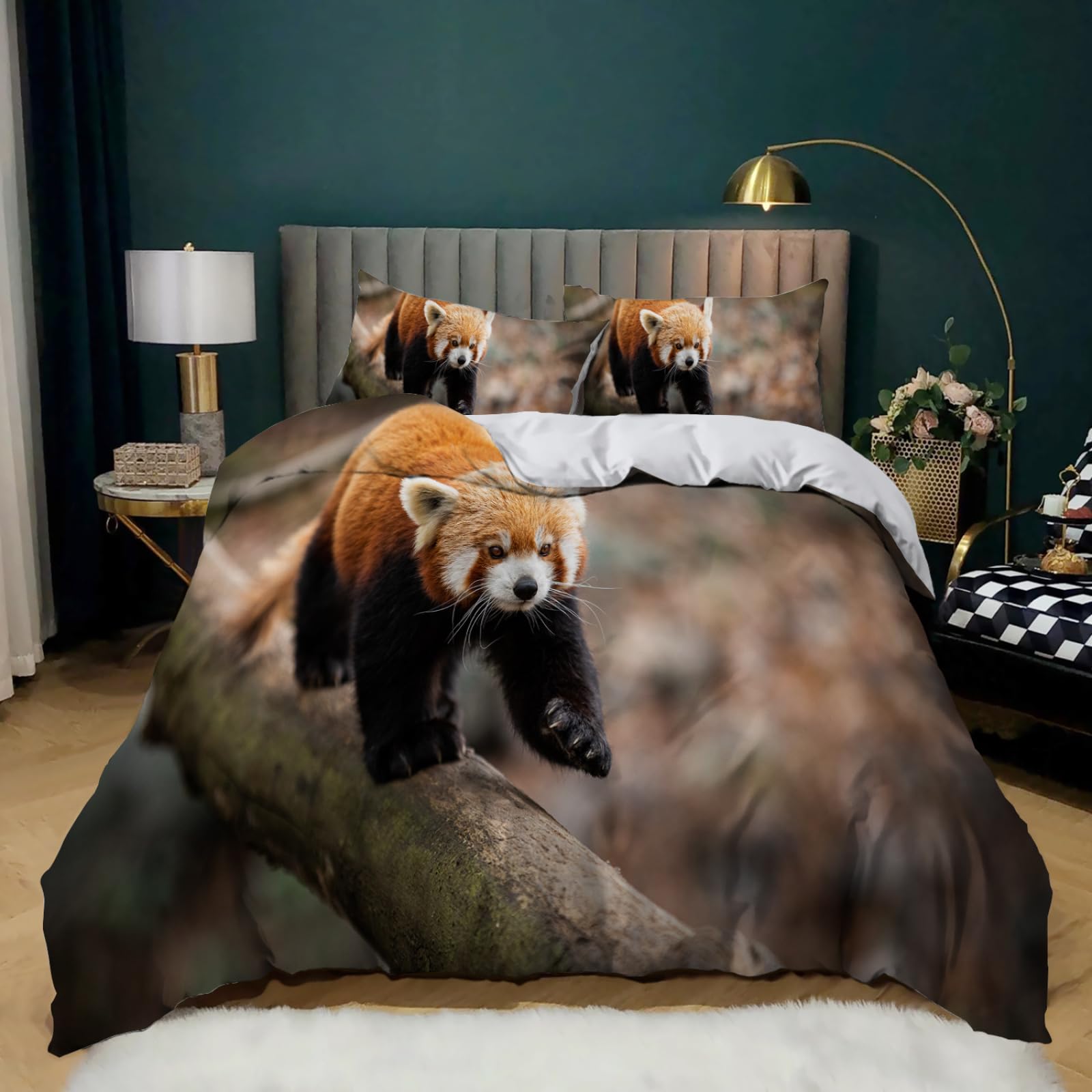 Housse De Couette Dessin Animé Panda Parure De Lit Taie D'oreiller