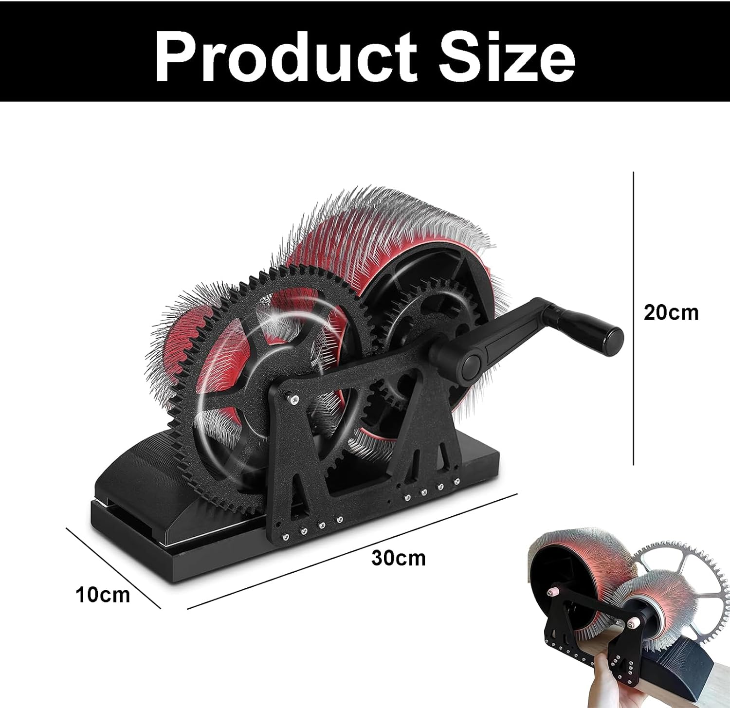 Manual Carder, Hand Crank Wool Combing Machine, Sheep Fleece Drum Carder, Wool Blending Board, Fast Color Mixing,Combing, Spinning, for DIY Craft Make Felt Animals