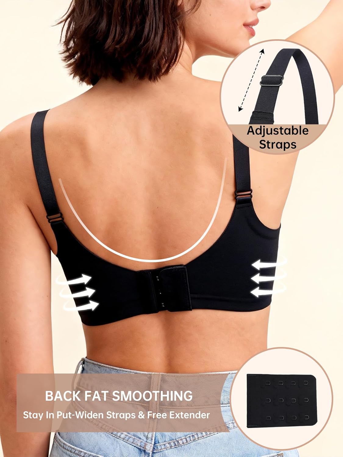 Womens Deep V Bras Wireless Comfortable Bra Supportive No Underwire Bras Tshirt Push Up Bralettes Plunge Seamless Bra - Image 4