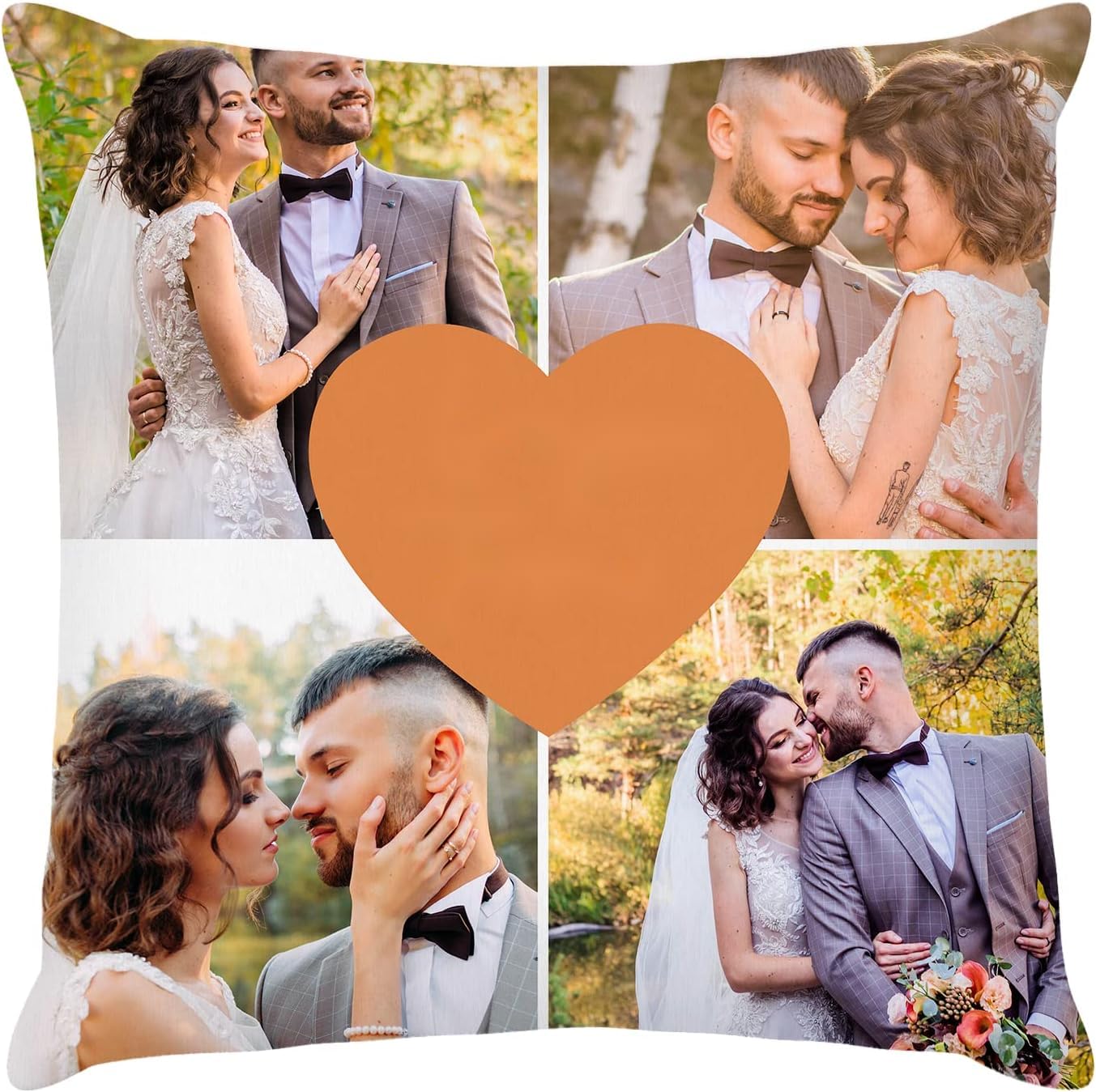 Easycosy Personalised Pillow Case Cushion Cover 45 x 45 cm | Double-Side Print | Custom Pillow Personalised Cushions with Photo Birthday Gifts Anniversary Wedding for Her Him - Optional Cushion Insert