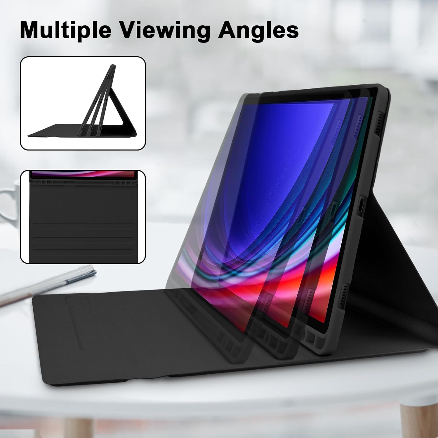 GOKOCO for Samsung Galaxy Tab S10+/S9 +/S9 FE+ 12.4 inch Keyboard Case with S Pen Holder,S10 Plus/S9 Plus/S9 FE Plus Detachable Wireless Bluetooth Keyboard with Auto Sleep/Weak-Black image 5