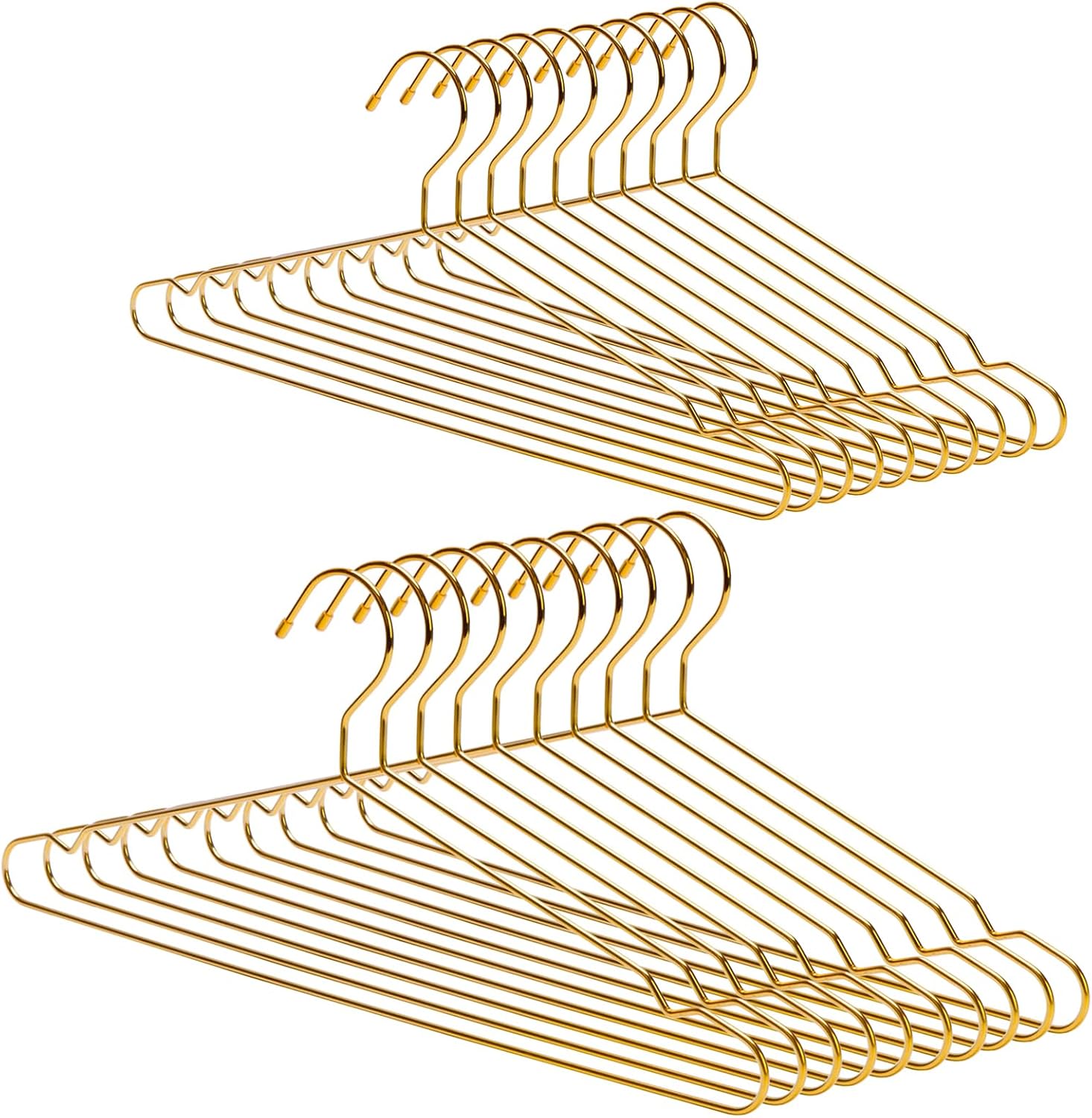 Nature Smile 20 Pack 17.7 Inch Men's Heavy Duty Metal Hangers, Space Saving Wire Hangers, Metal Clothes Hangers, Coat Hanger, Standard Suit Hangers Ideal for Everyday Use, Gold